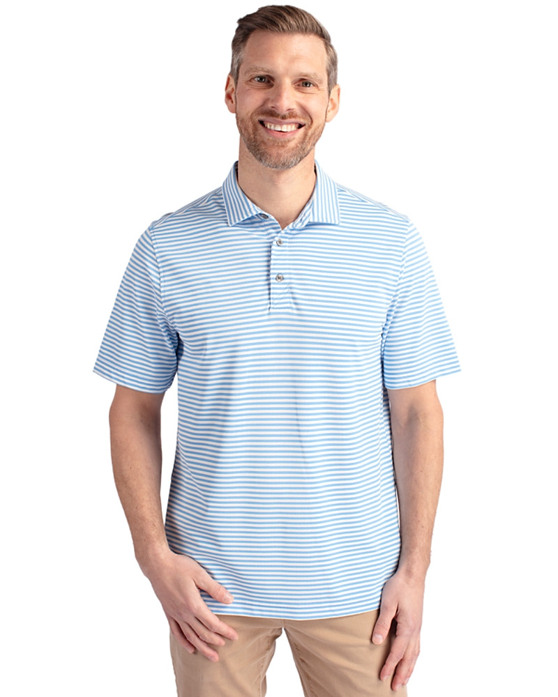 Virtue Recycled Stripe Featherlight Pique Polo alternate view
