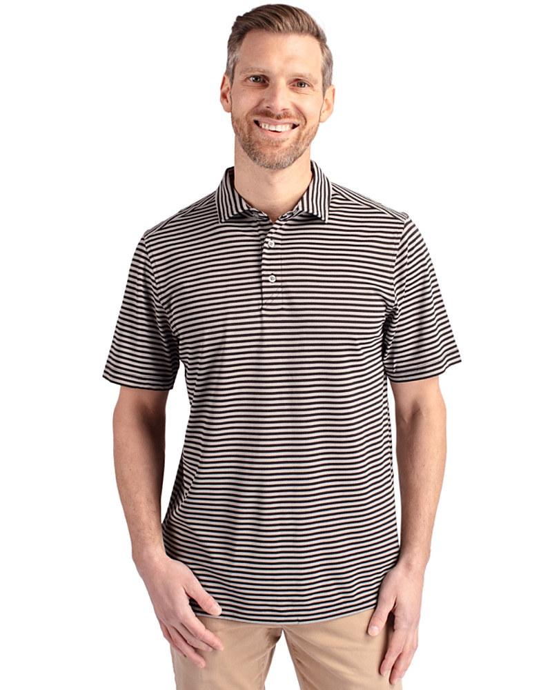 Virtue Recycled Stripe Featherlight Pique Polo alternate view
