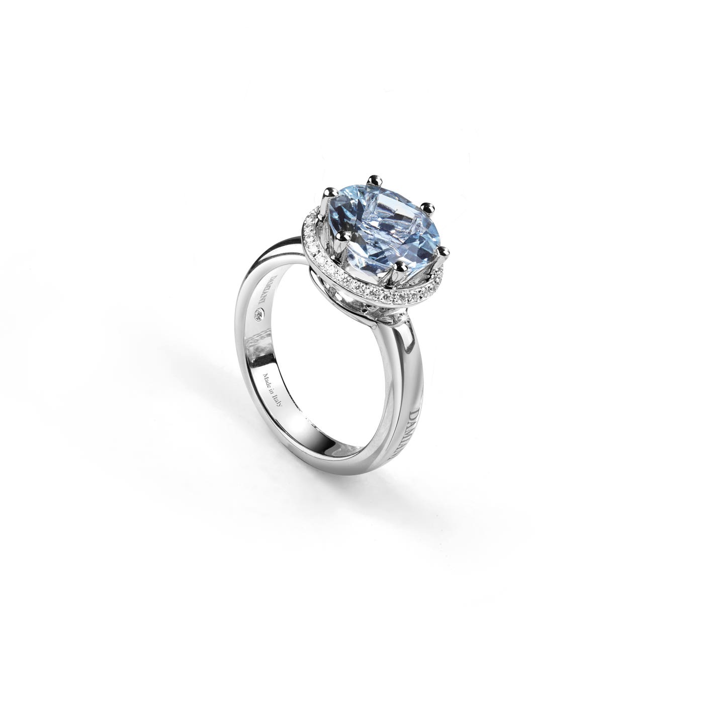 Minou ring with aquamarine and diamonds