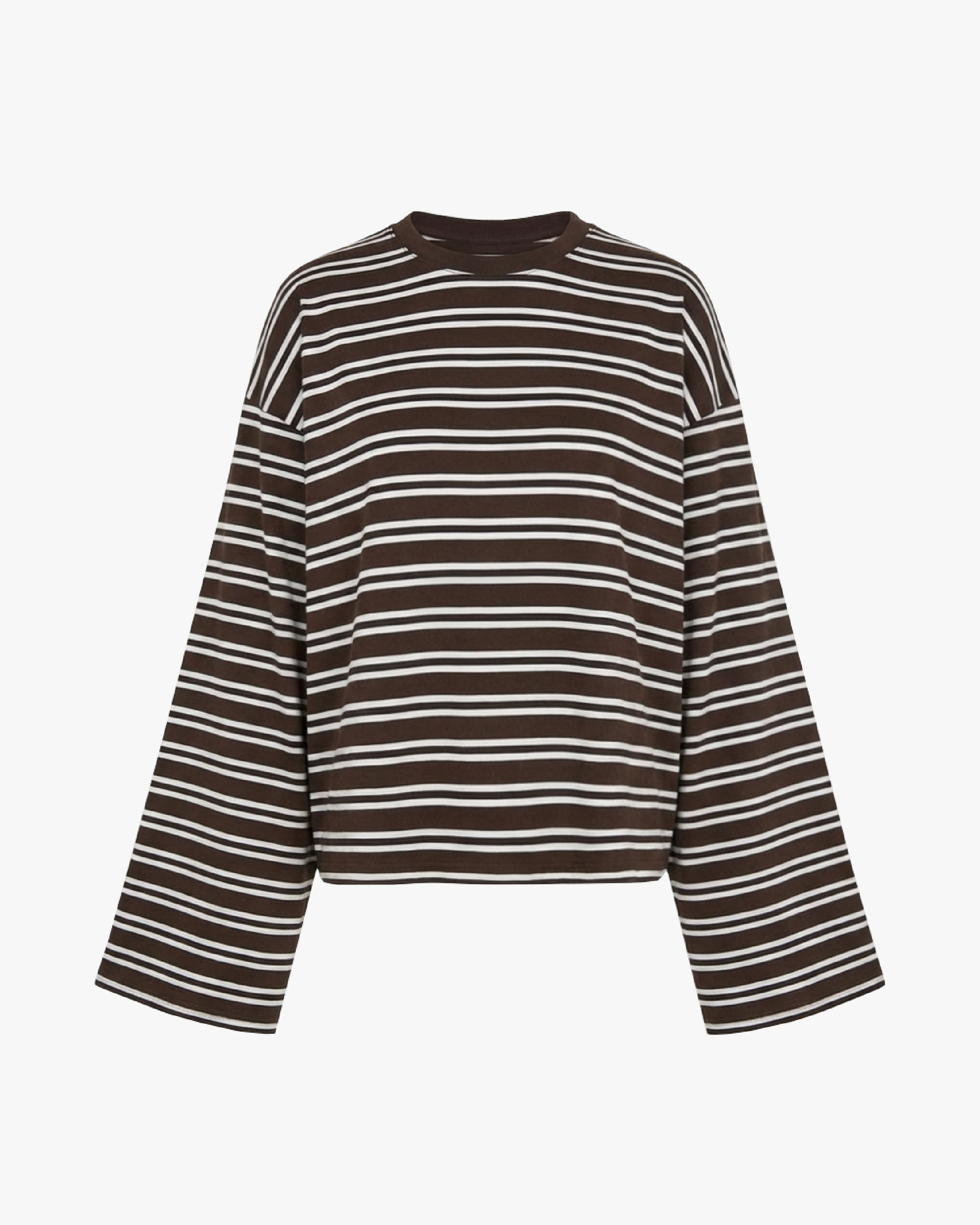 Boxy Oversized Striped Crew Neck Top official angle 3