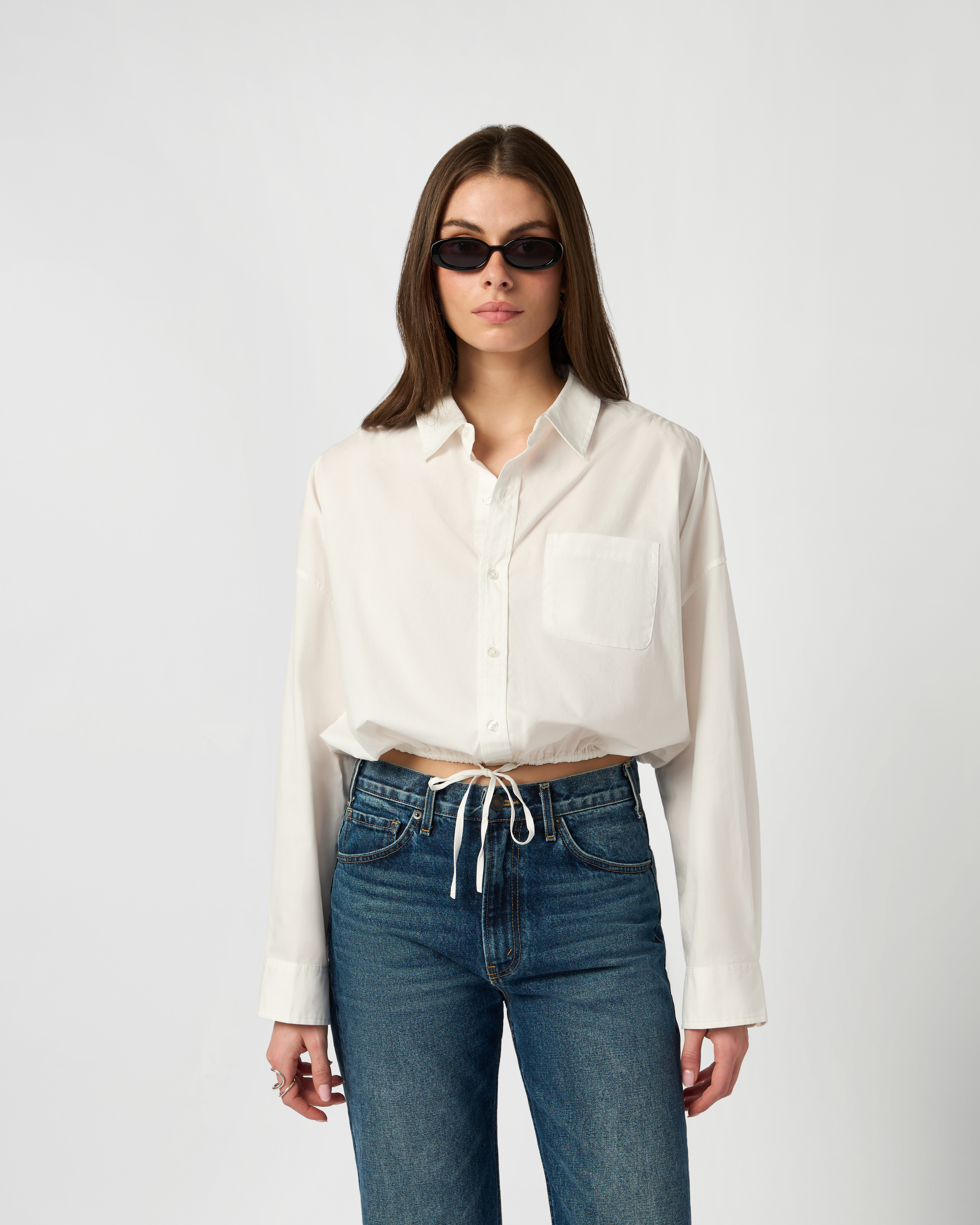 Bubble Button Up Poplin Shirt