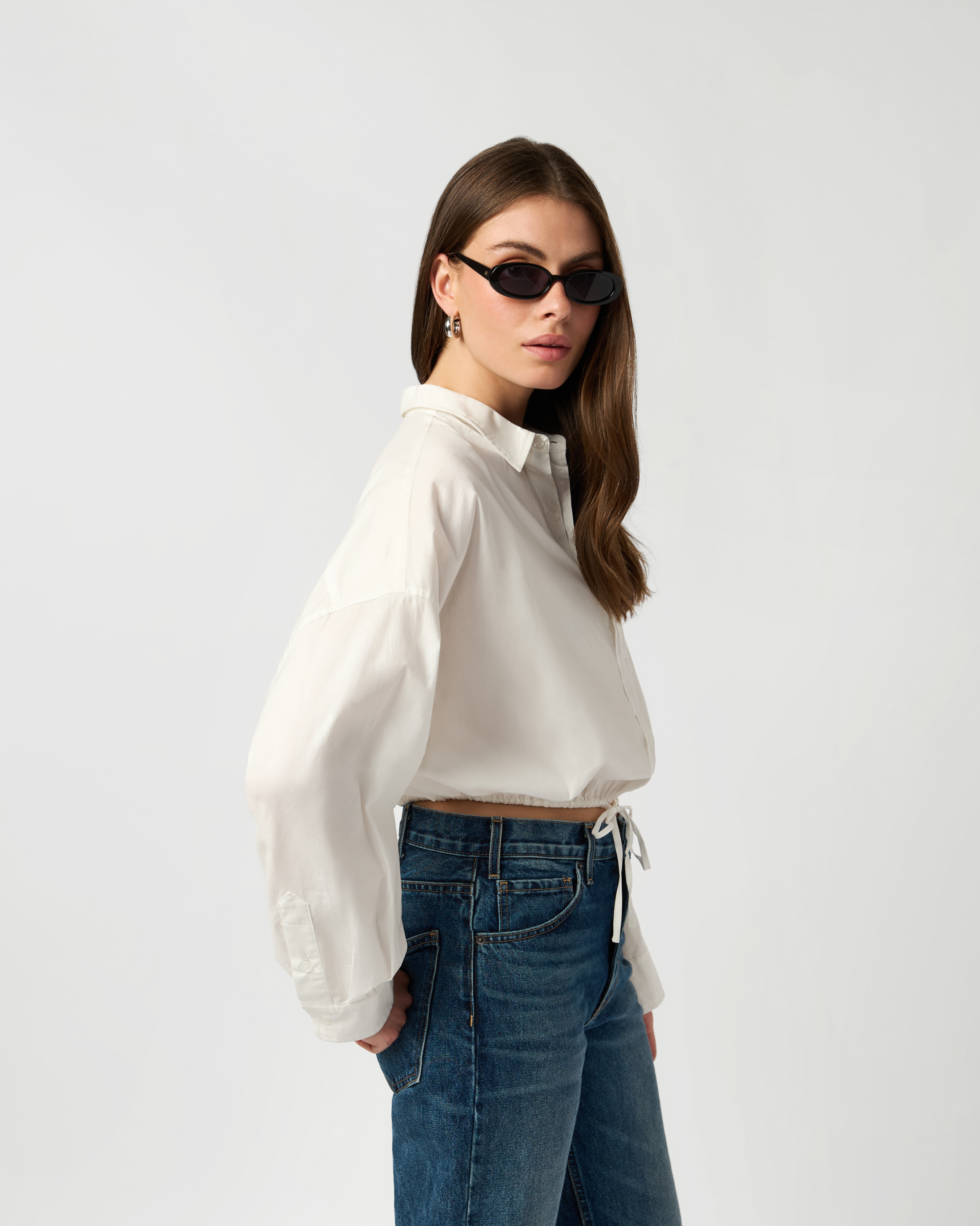 Bubble Button Up Poplin Shirt official angle 4