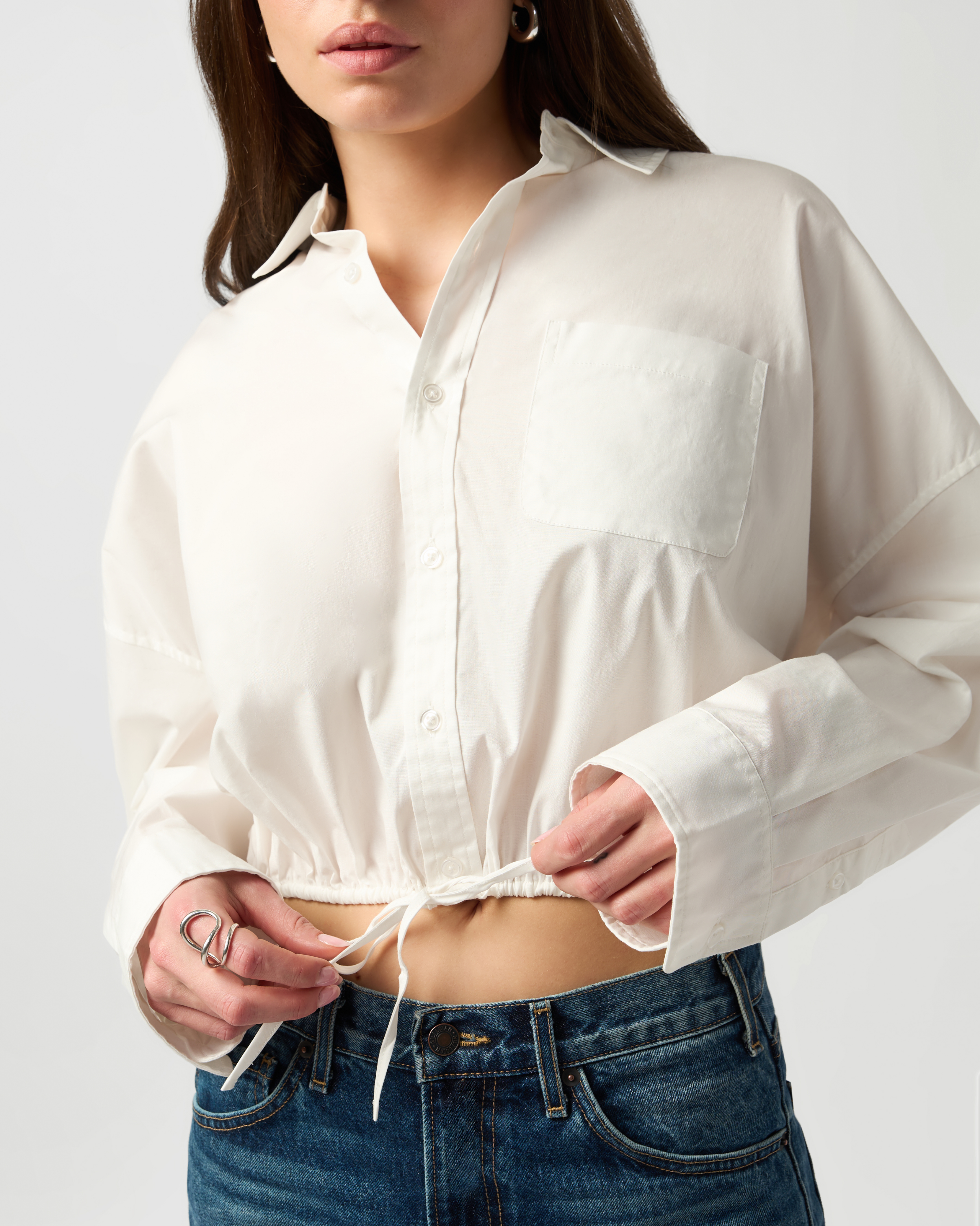 Bubble Button Up Poplin Shirt official angle 5