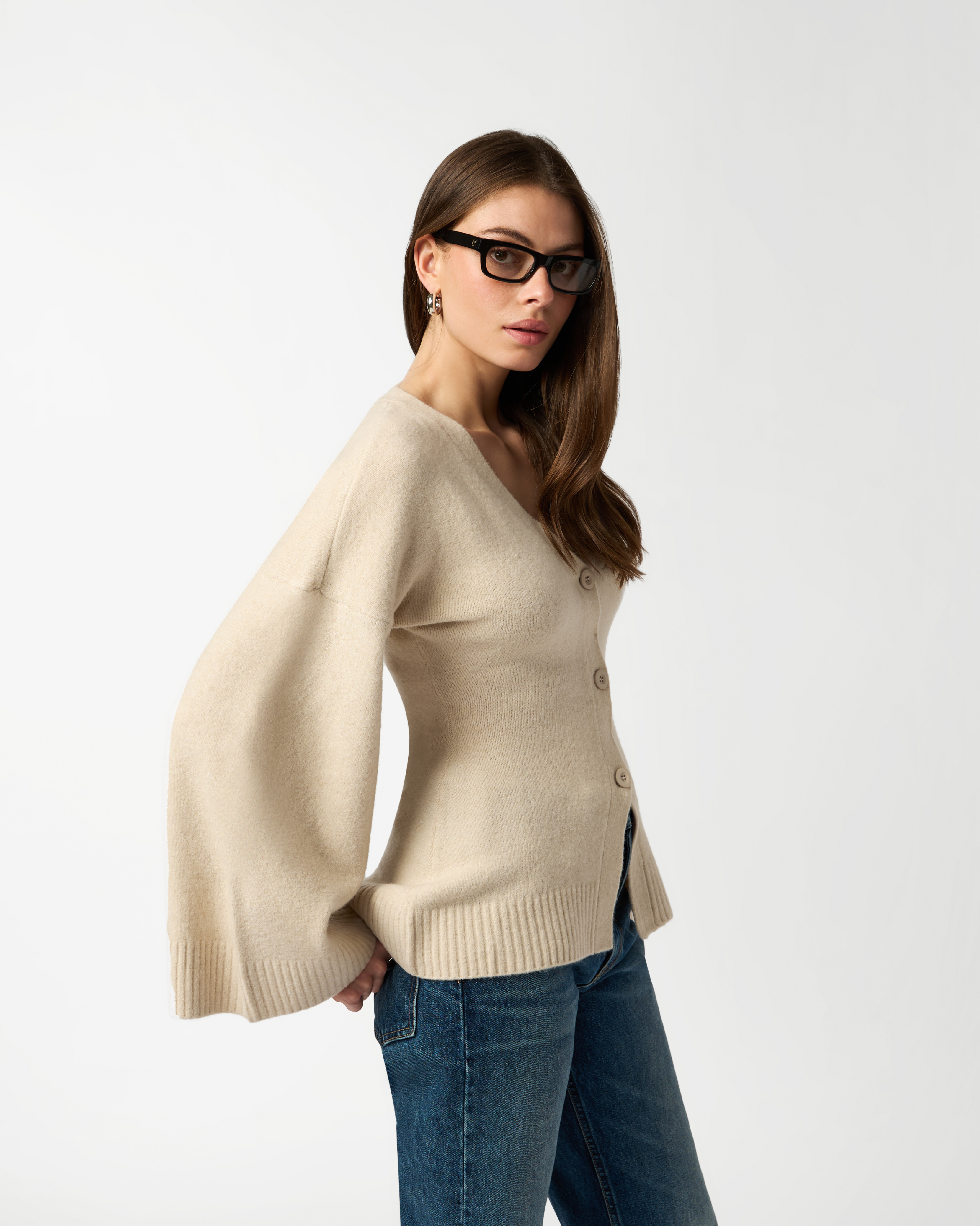 Cinched Waist Cardigan official angle 5