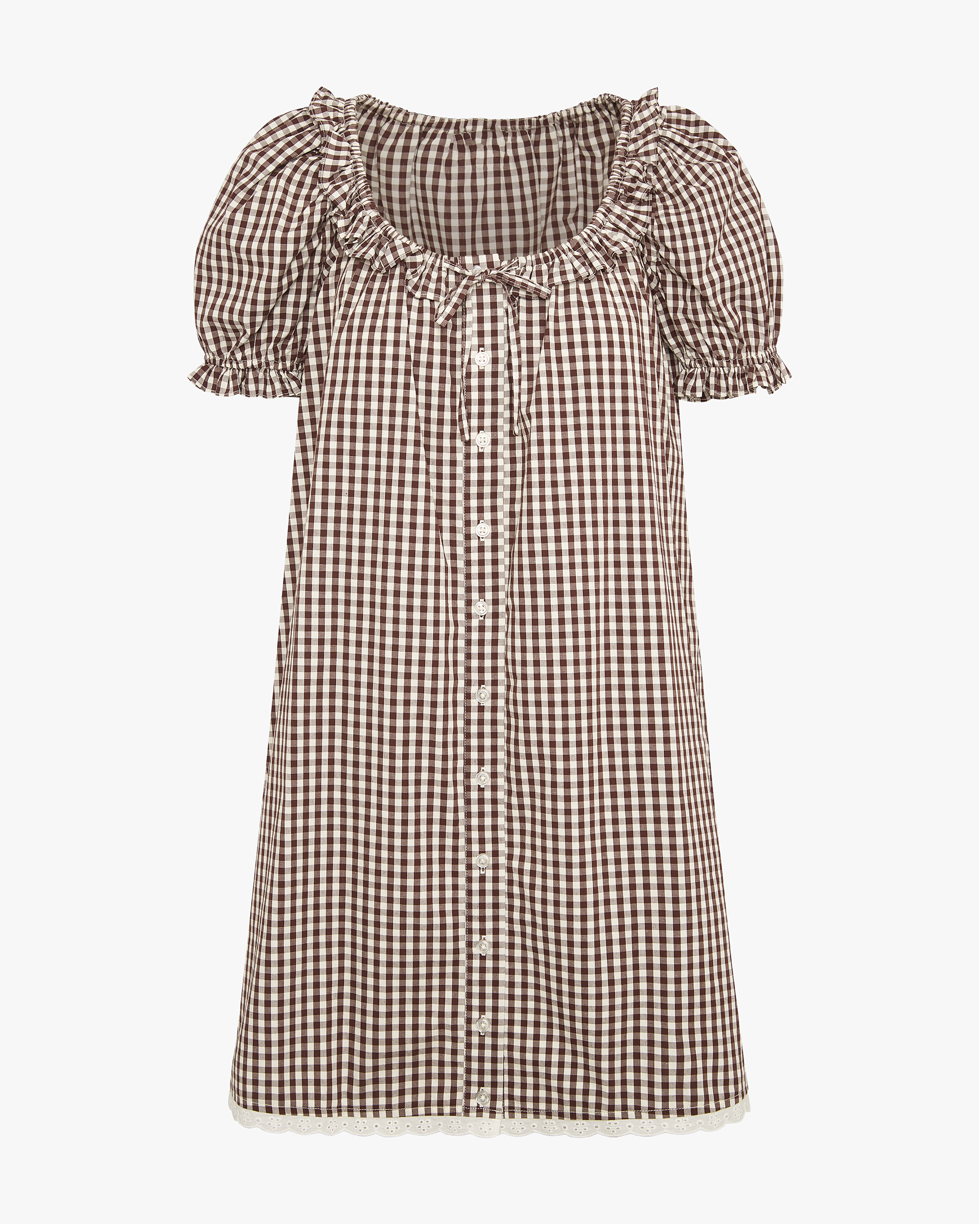 Puff Sleeve Button Up Mini Dress official angle 3