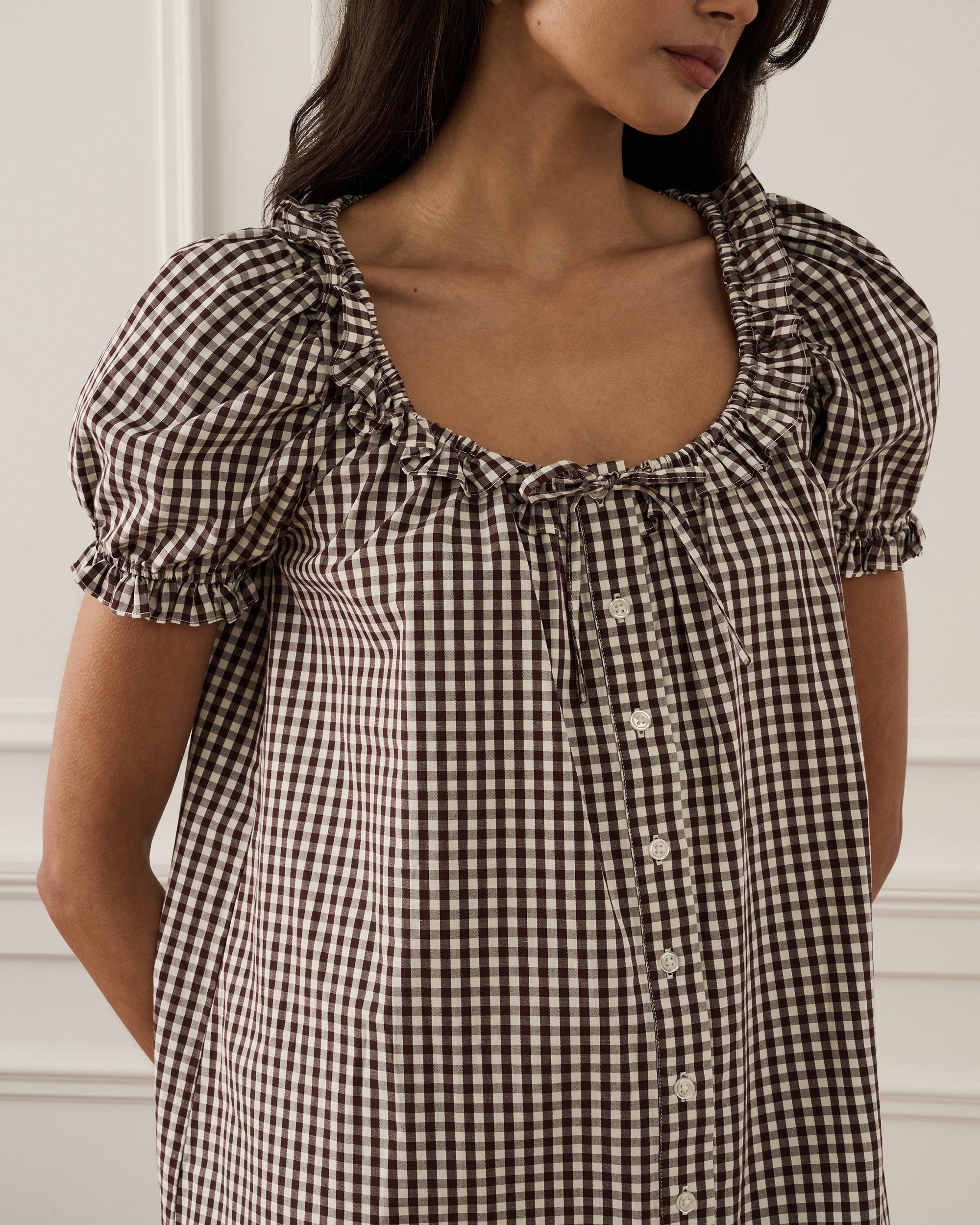 Puff Sleeve Button Up Mini Dress official angle 5