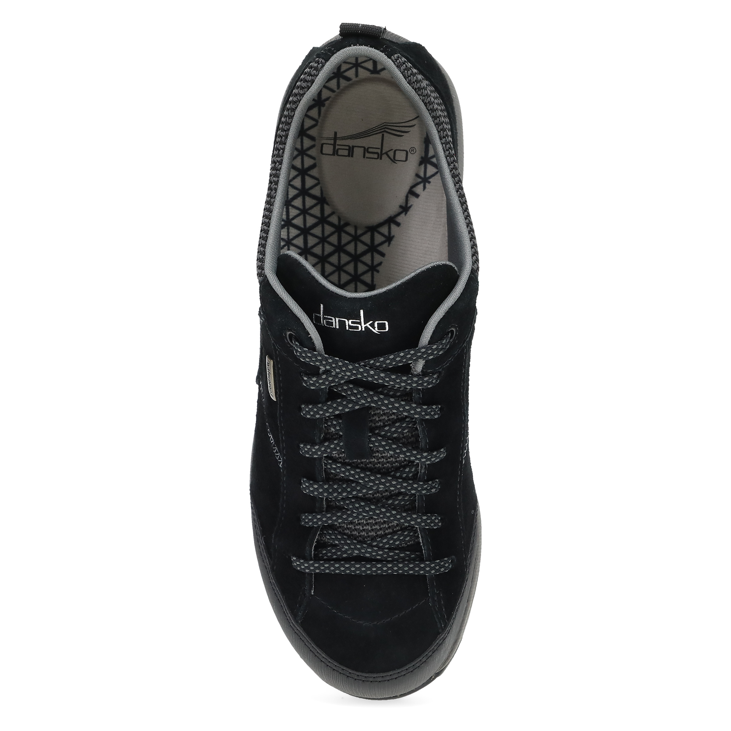 Top view of lace-up closure