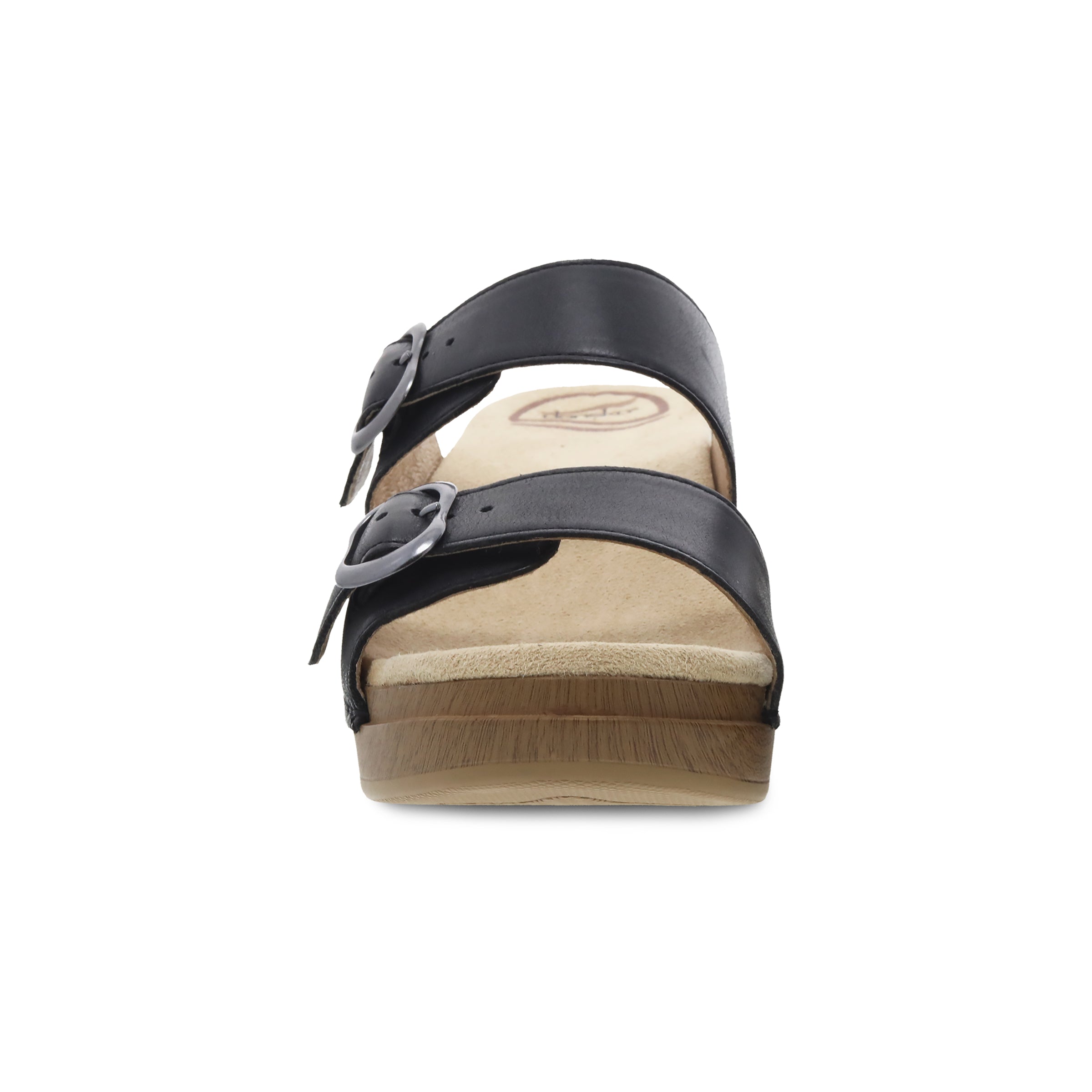 Front view of open-toe slide shape