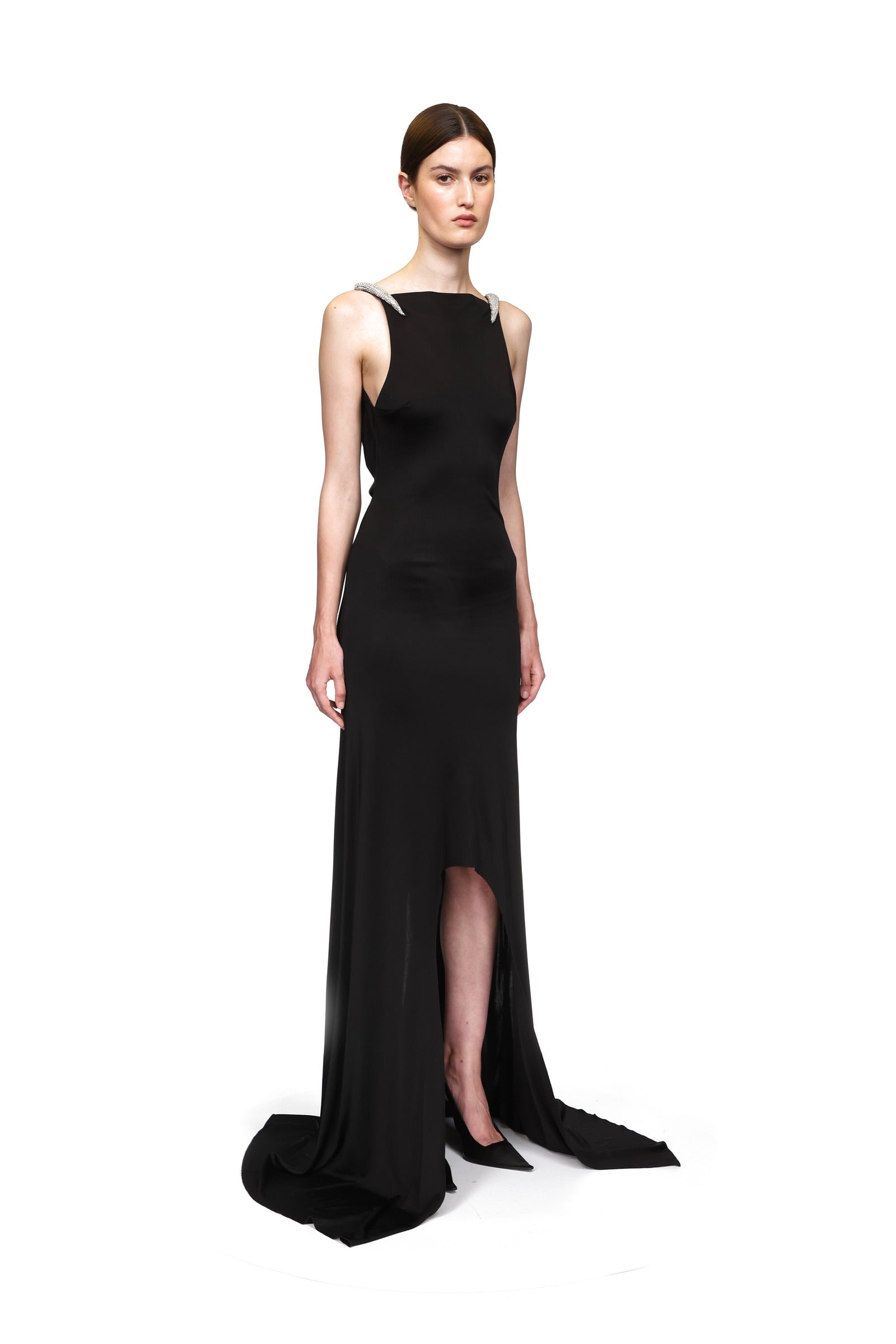 back view with open drape detail