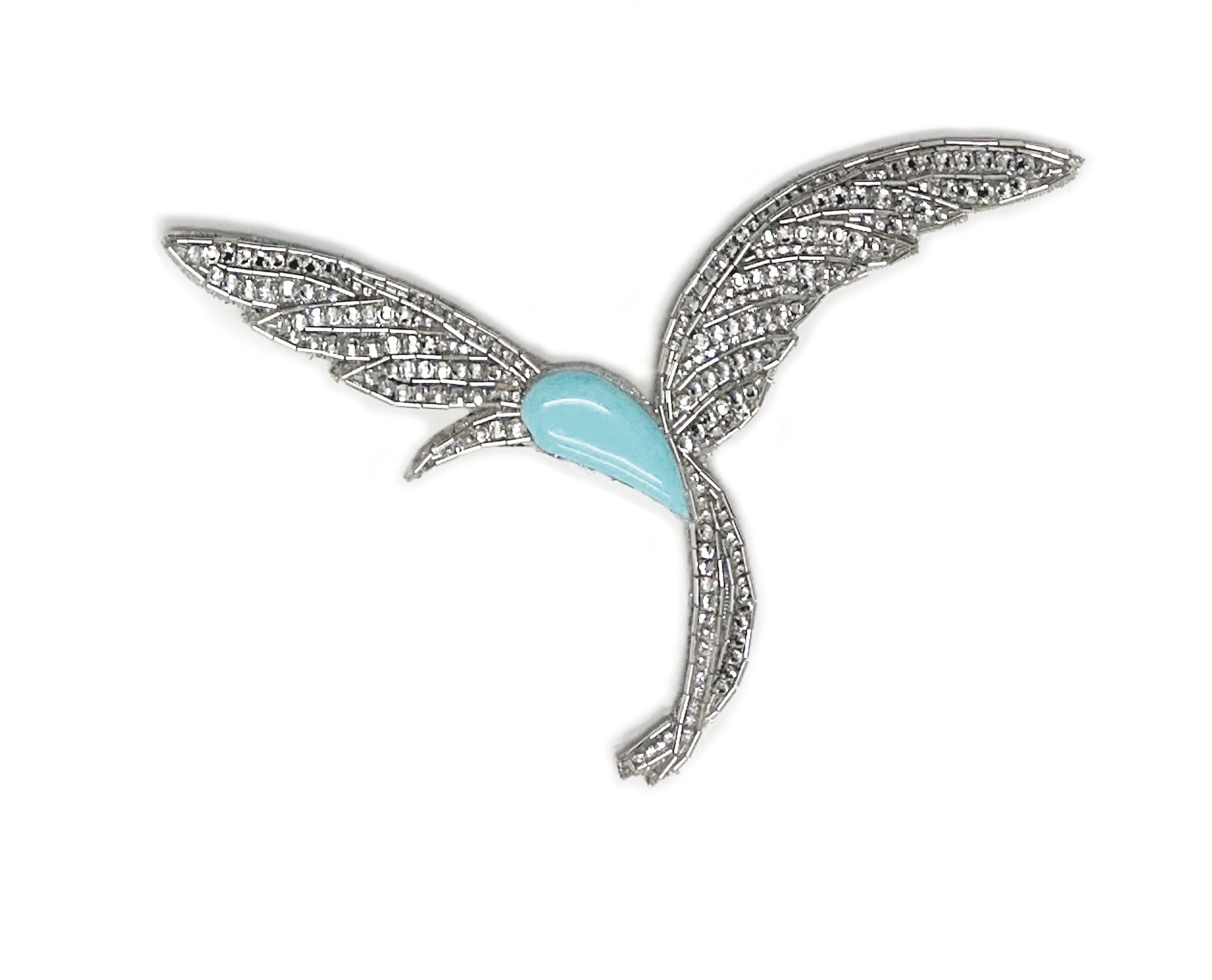 Crystal Hummingbird Brooch