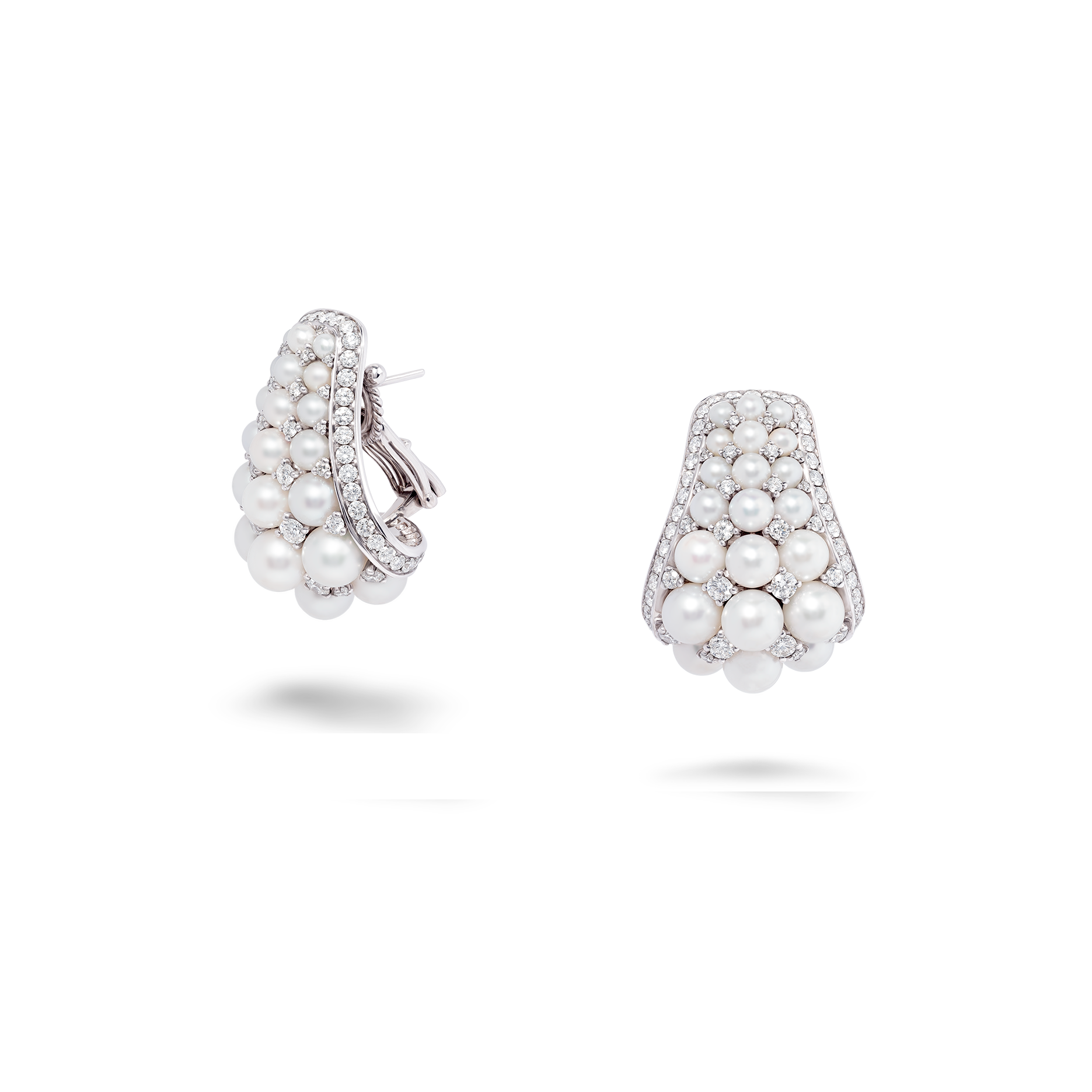 Pearl Rose Deco hoop earrings
