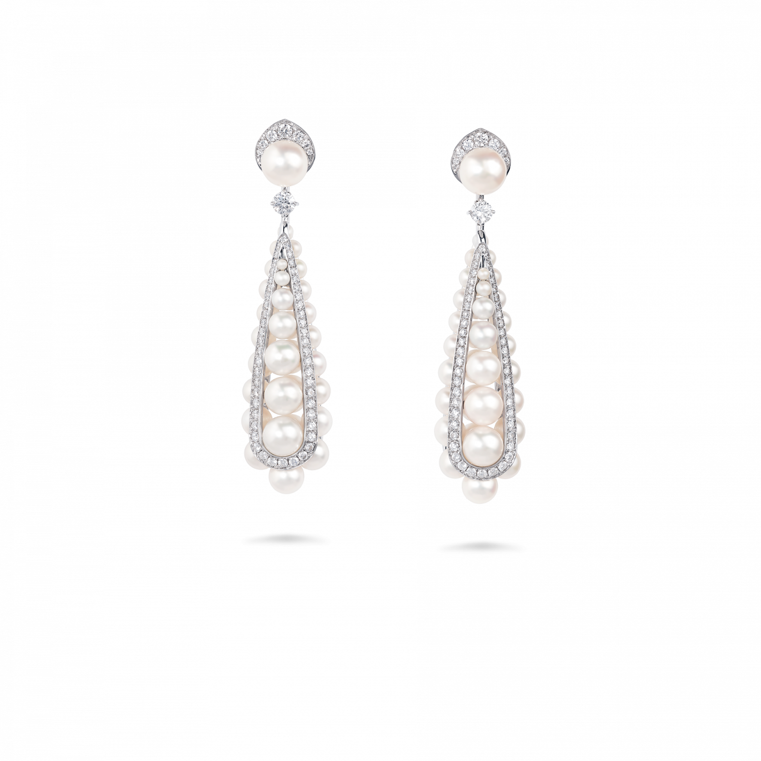 Pearl Rose Deco drop earrings