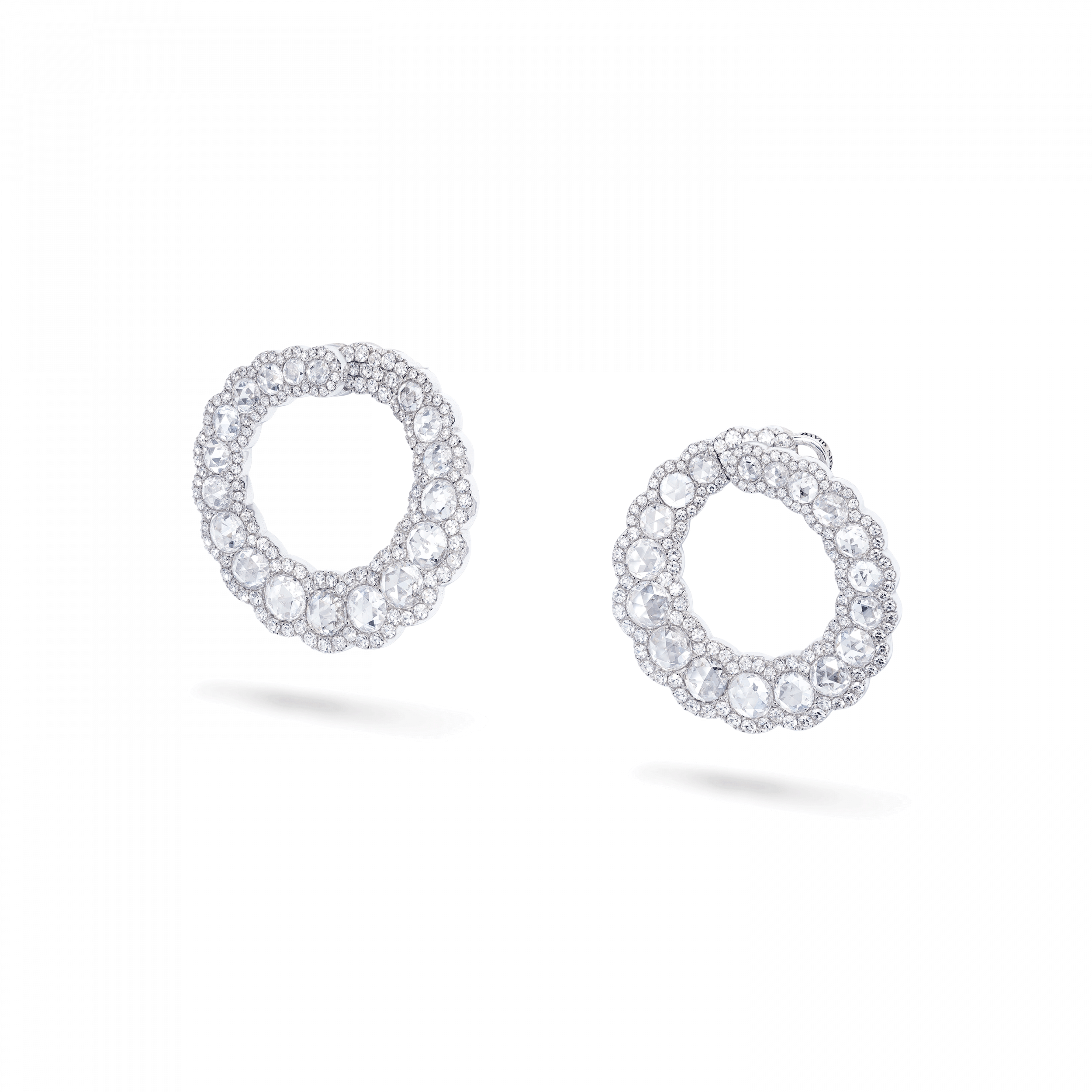 Curved Rose Cut hoop earrings