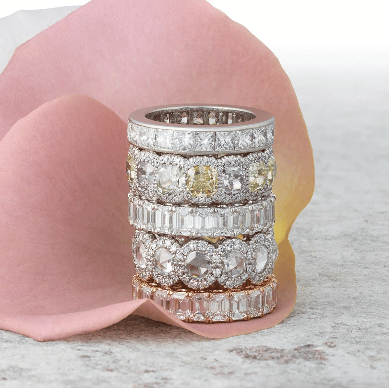 Triolette square diamond hoops