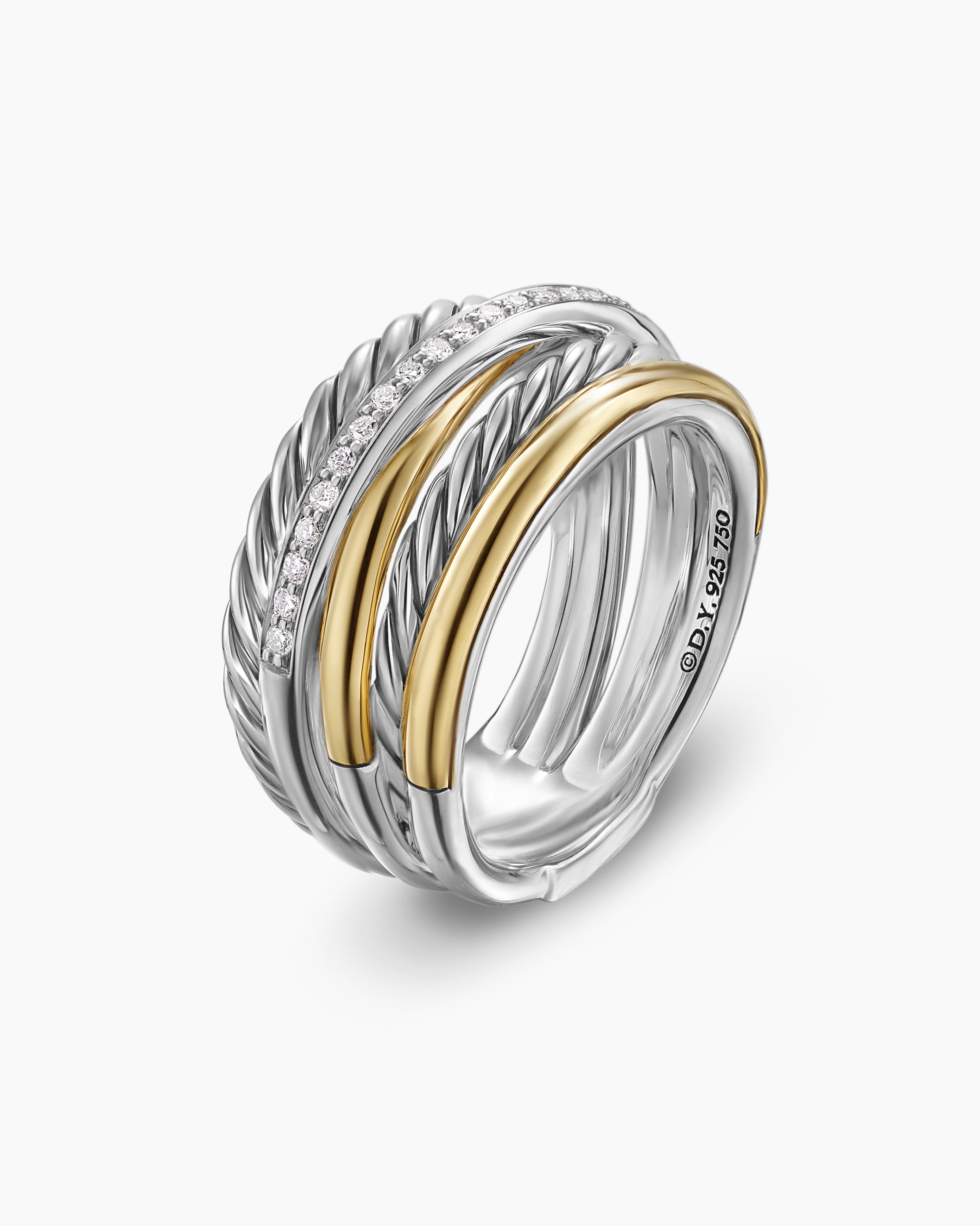 Crossover Five Row Ring, alternate detail view