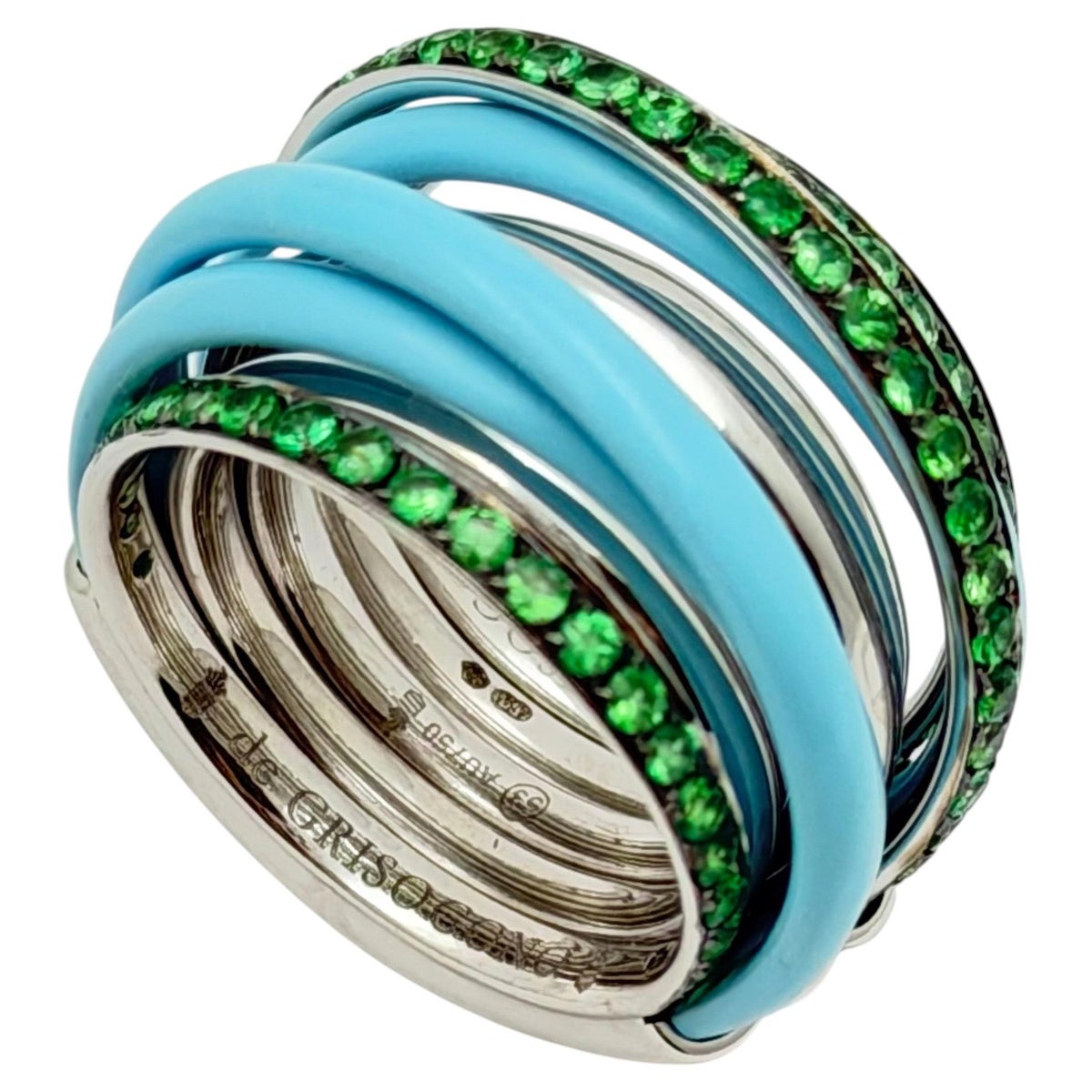 Oblique view showing the interlaced bands