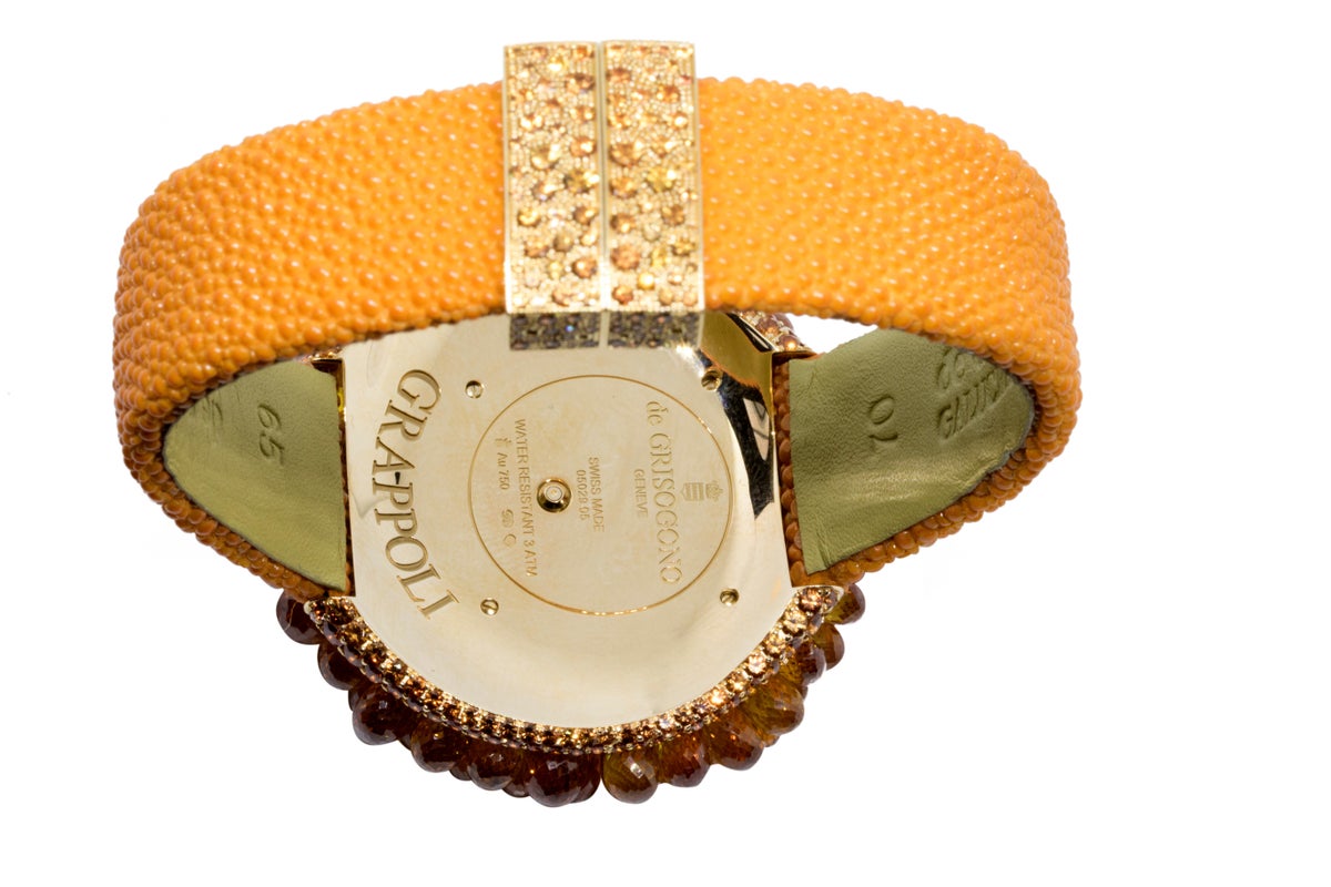 Back view with strap and clasp