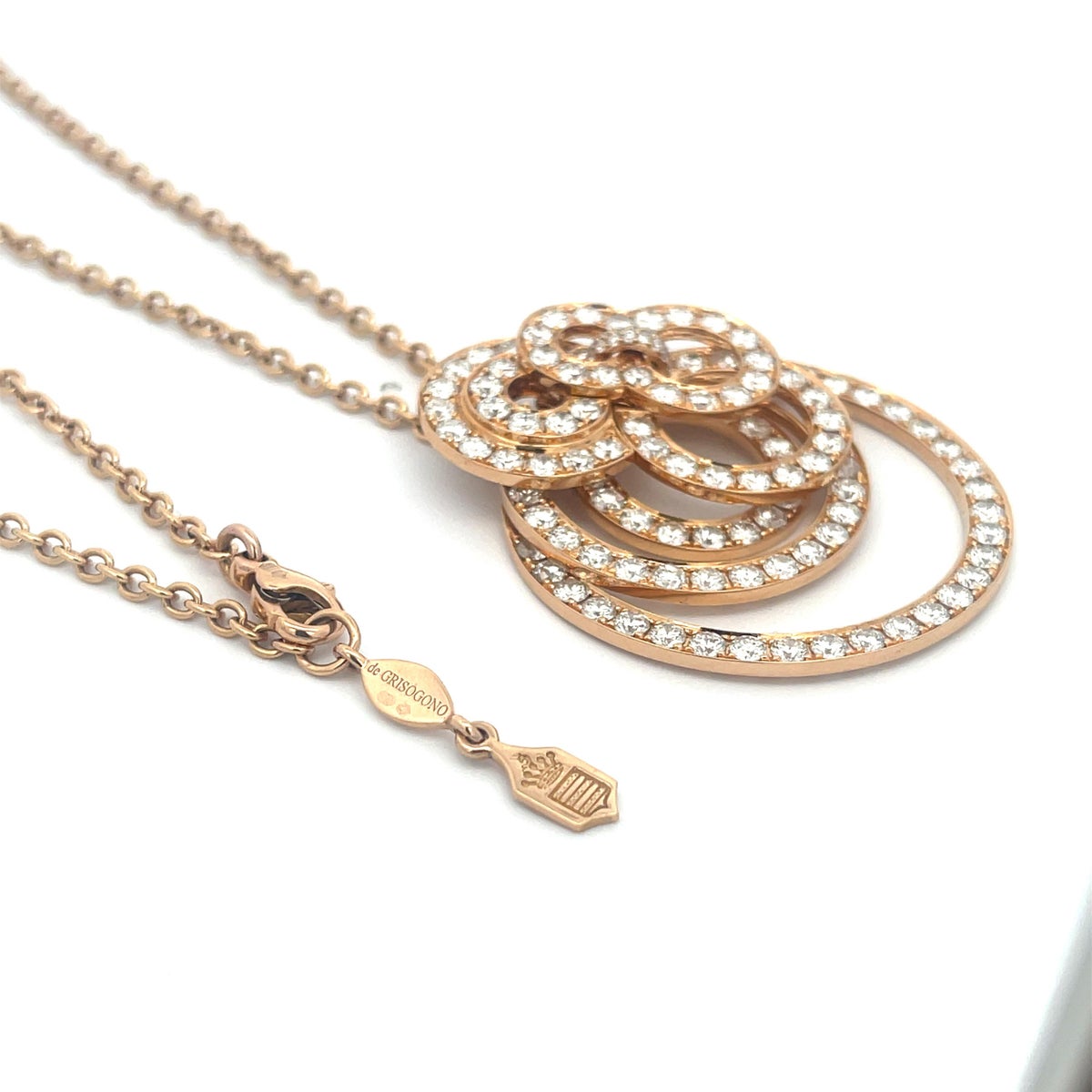 Pendant and chain laid flat