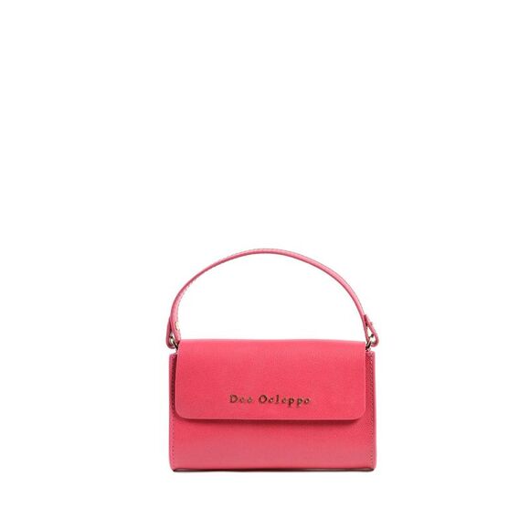 Pink leather Trieste with foldover flap