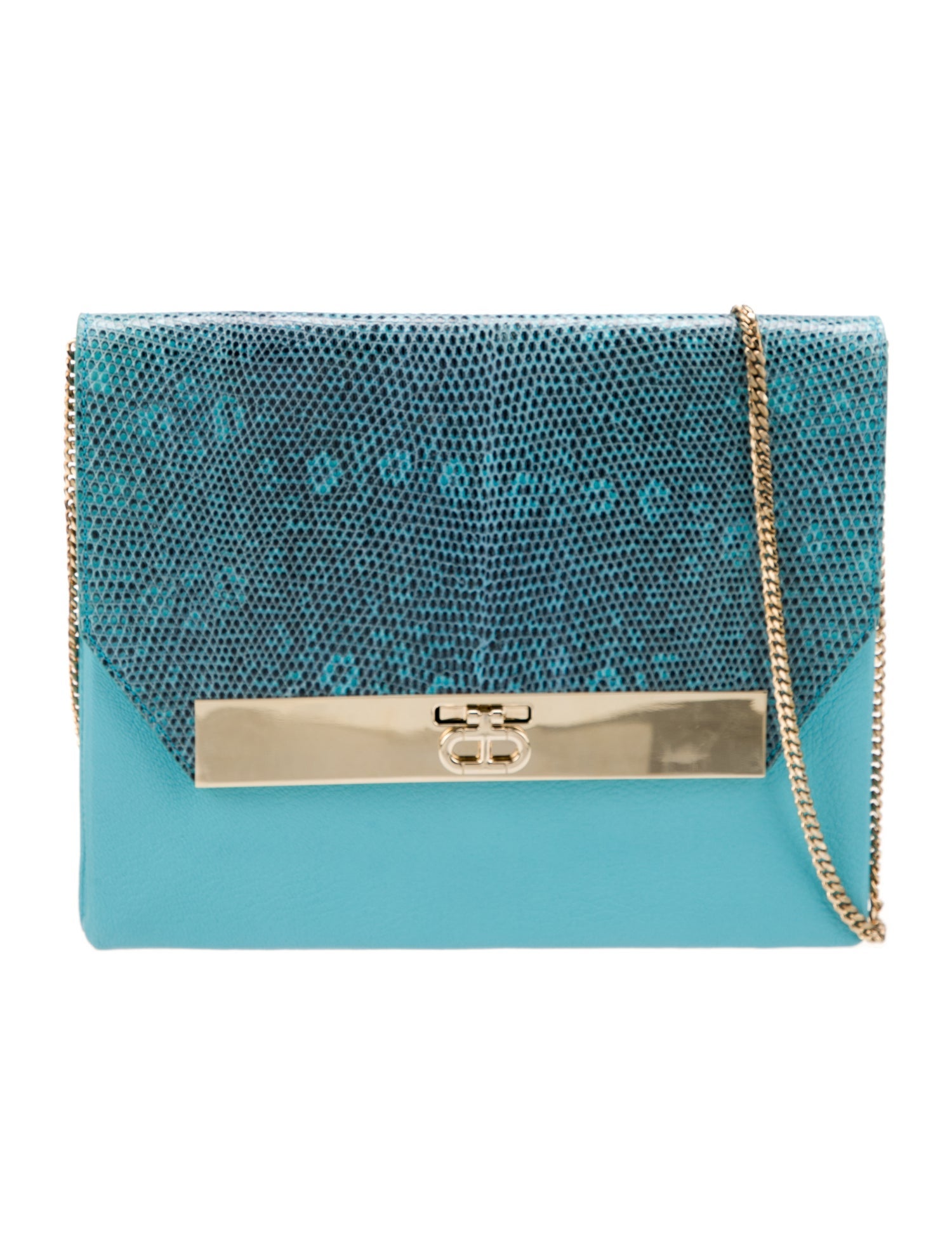 Blue leather Trieste variation with chain strap