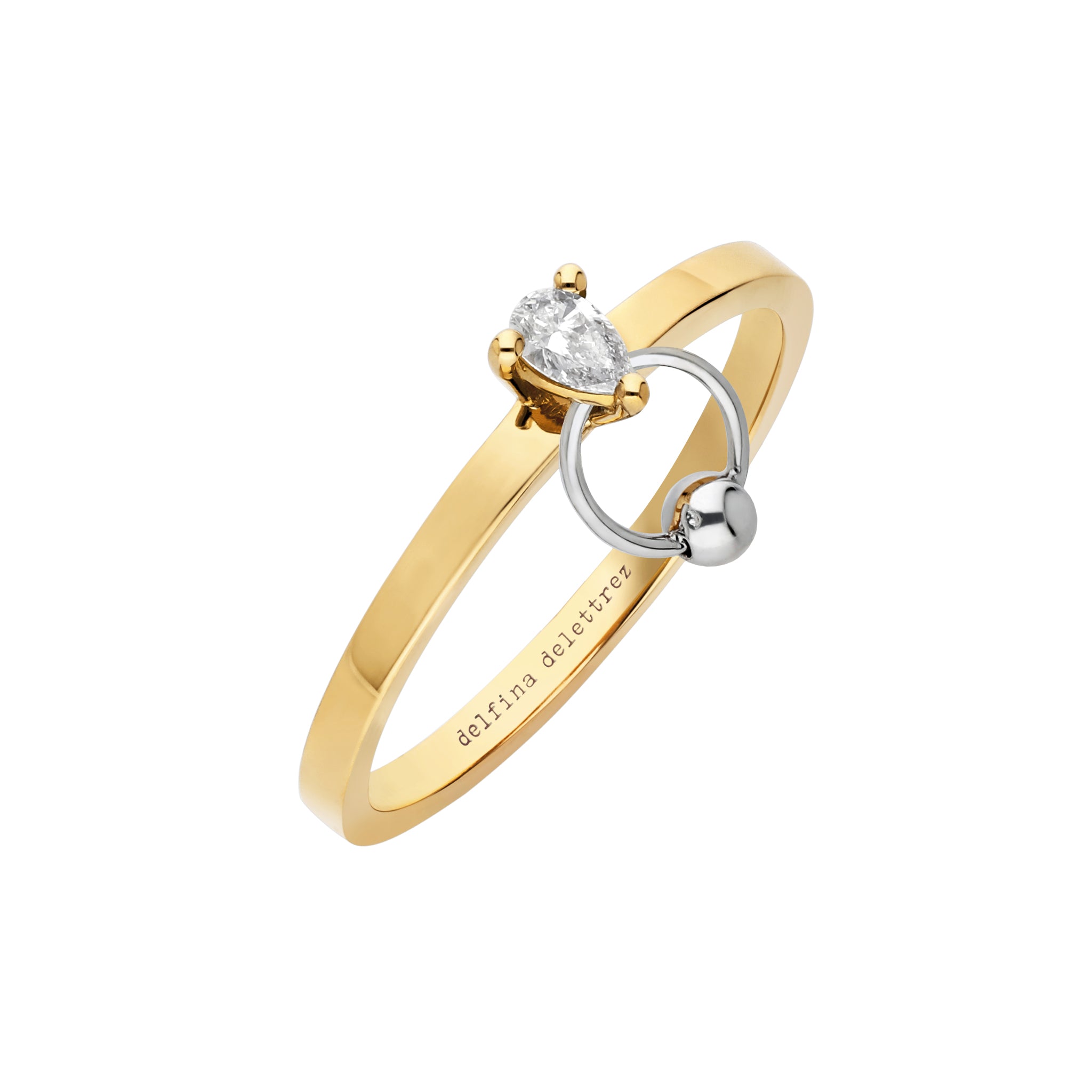 side view of the gold band