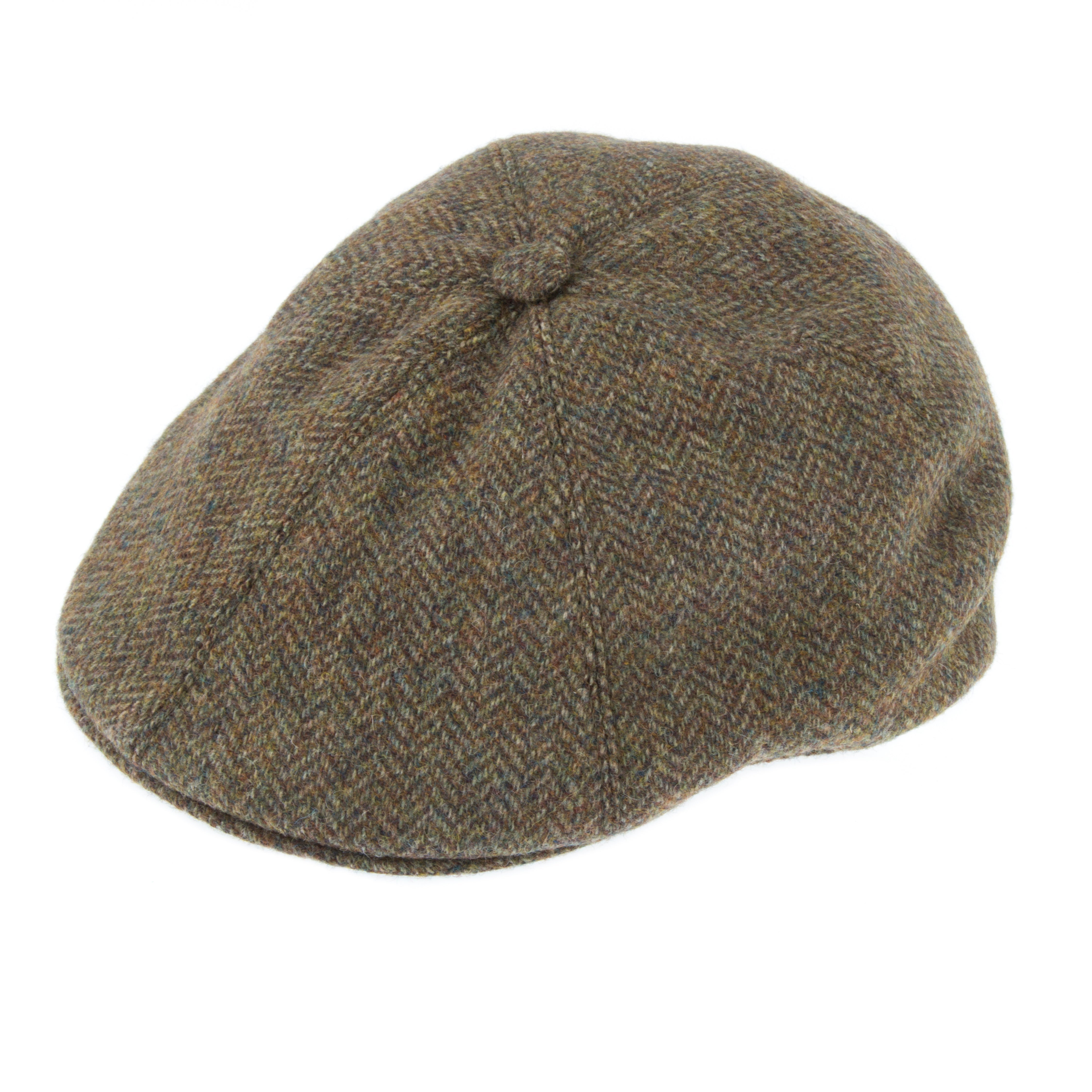 Abraham Moon Herringbone Tweed Driver's Cap