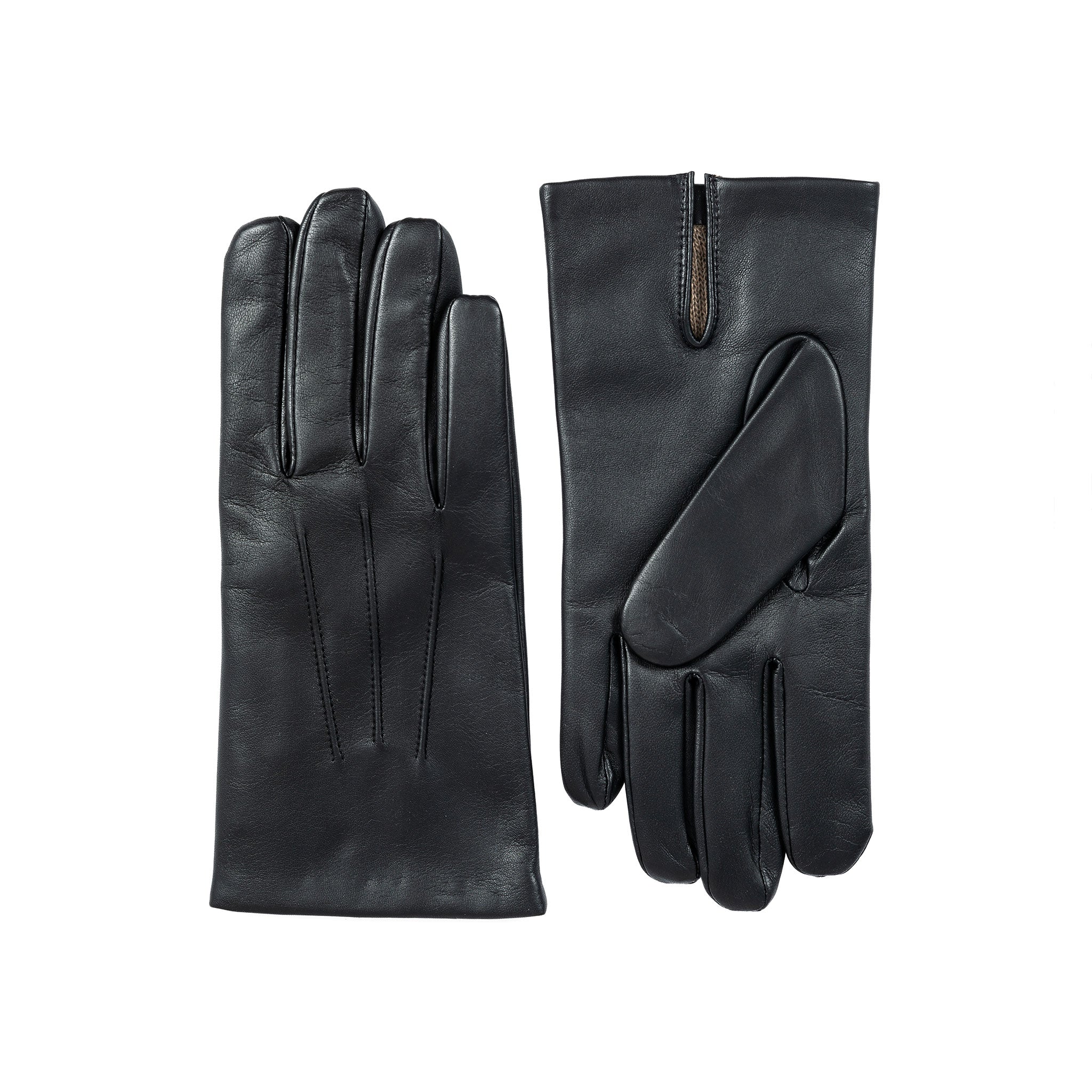 both gloves showing three-point stitching