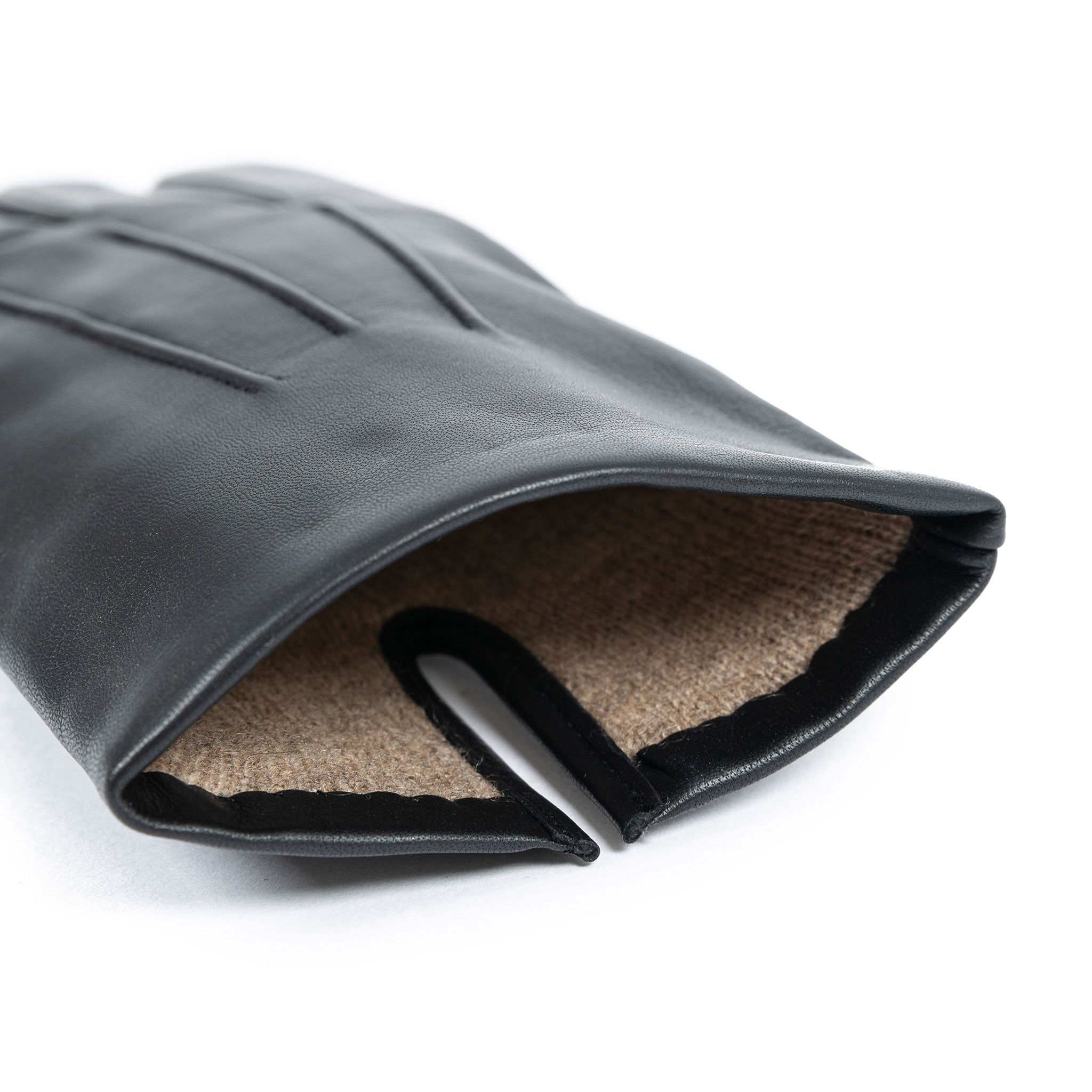 open cuff and cashmere lining