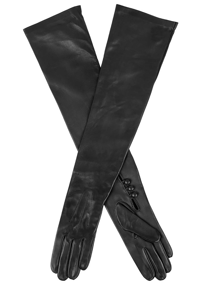 Polly Three-Point Long Opera Leather Gloves