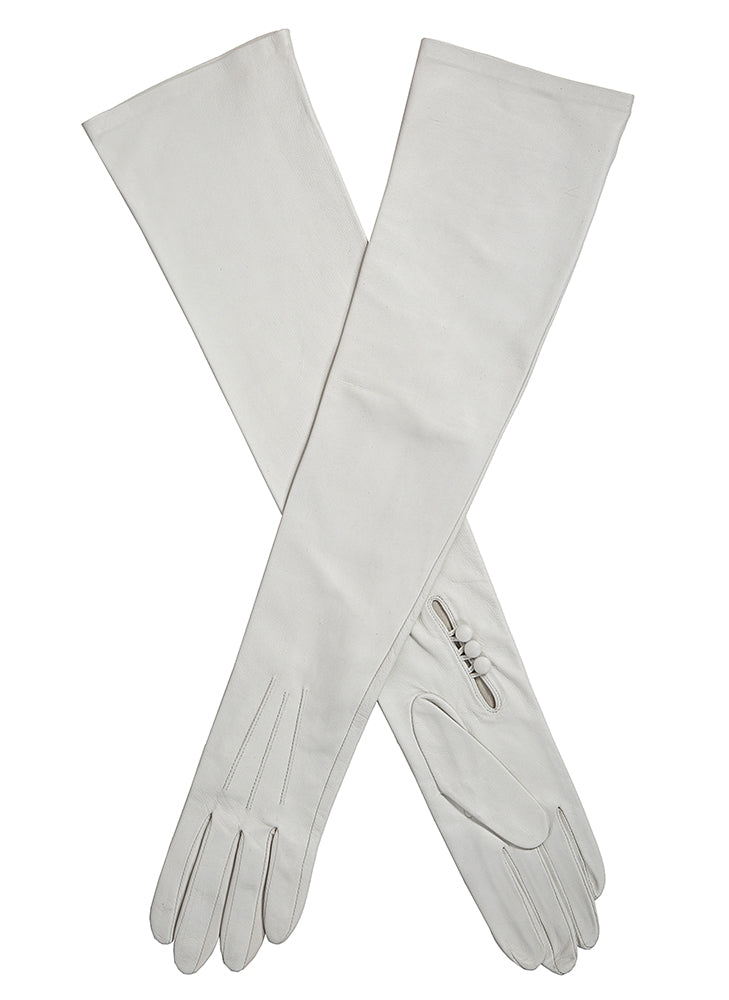 white leather opera glove