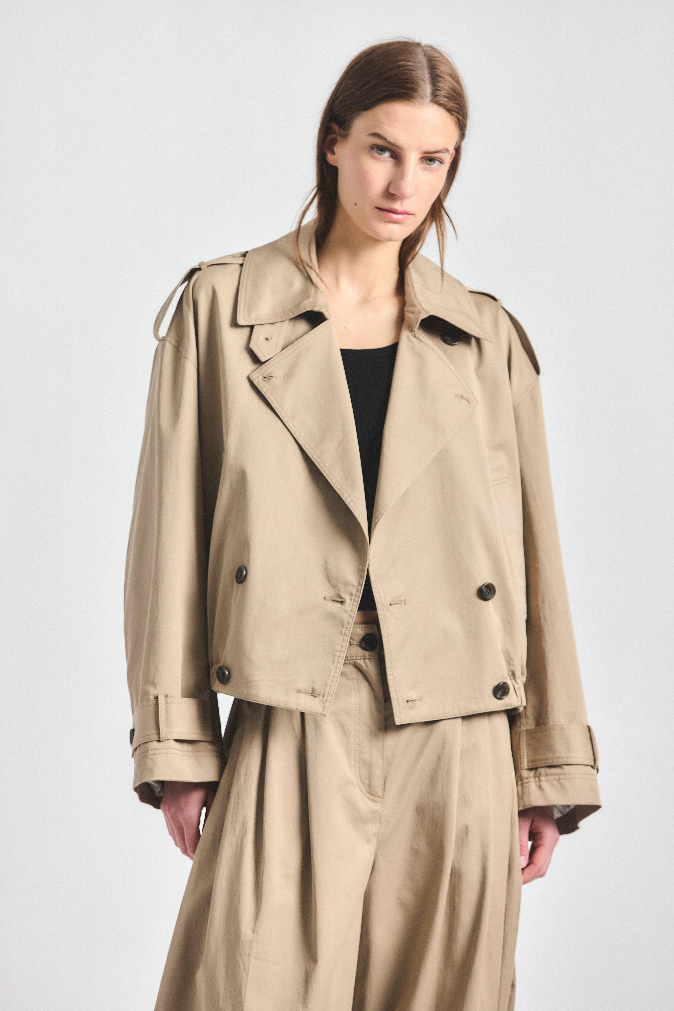 Emilio Cropped Trench Coat