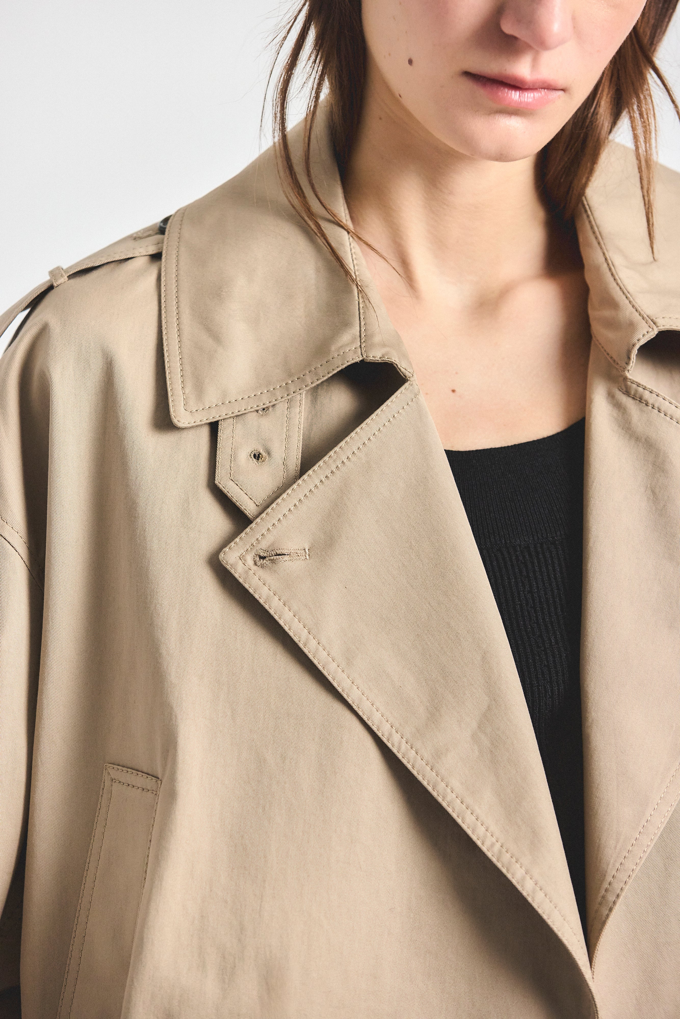 Emilio Cropped Trench Coat, alternate official angle