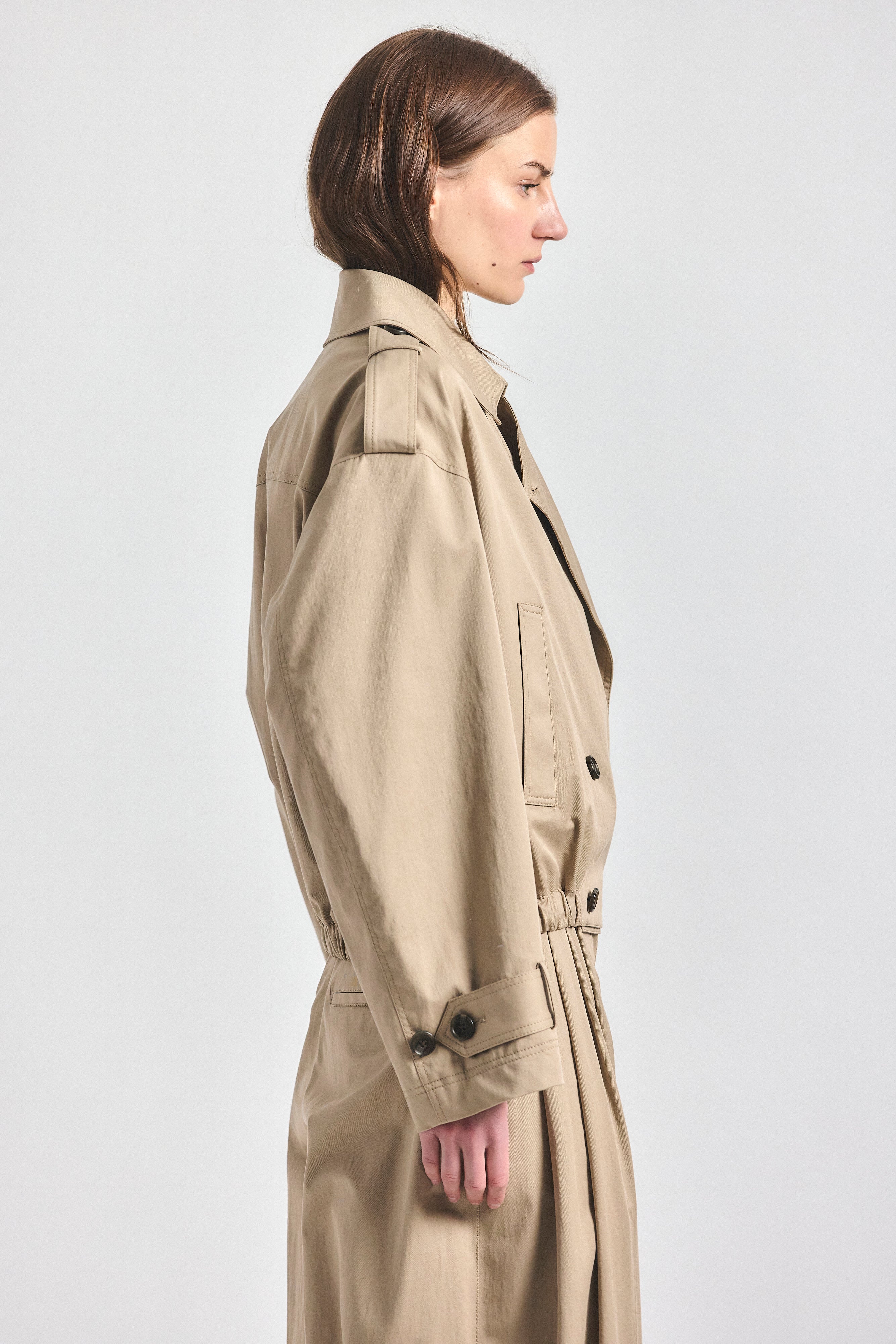 Emilio Cropped Trench Coat, alternate official angle