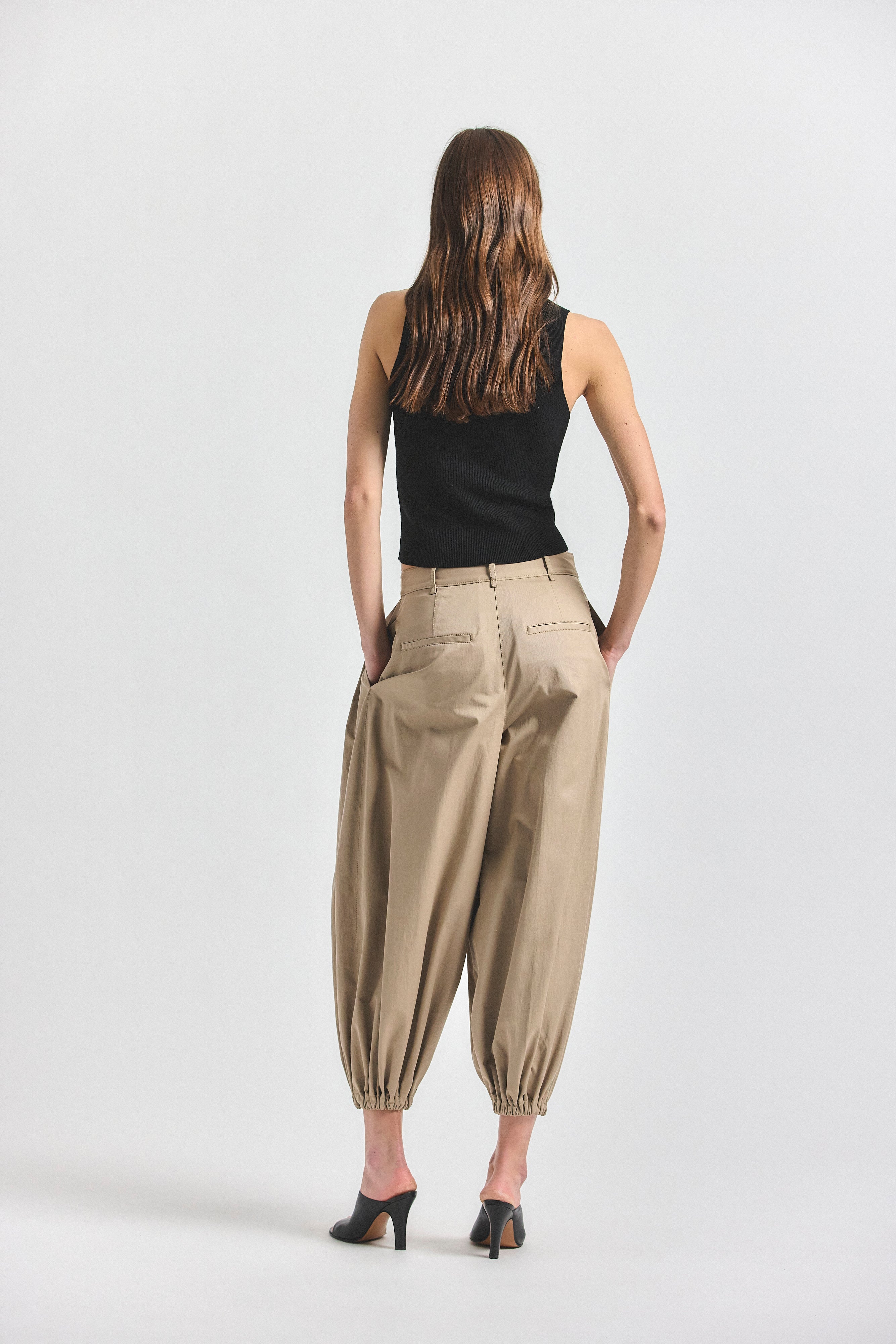 Kendall Pleated Balloon Pant, detail or reverse view