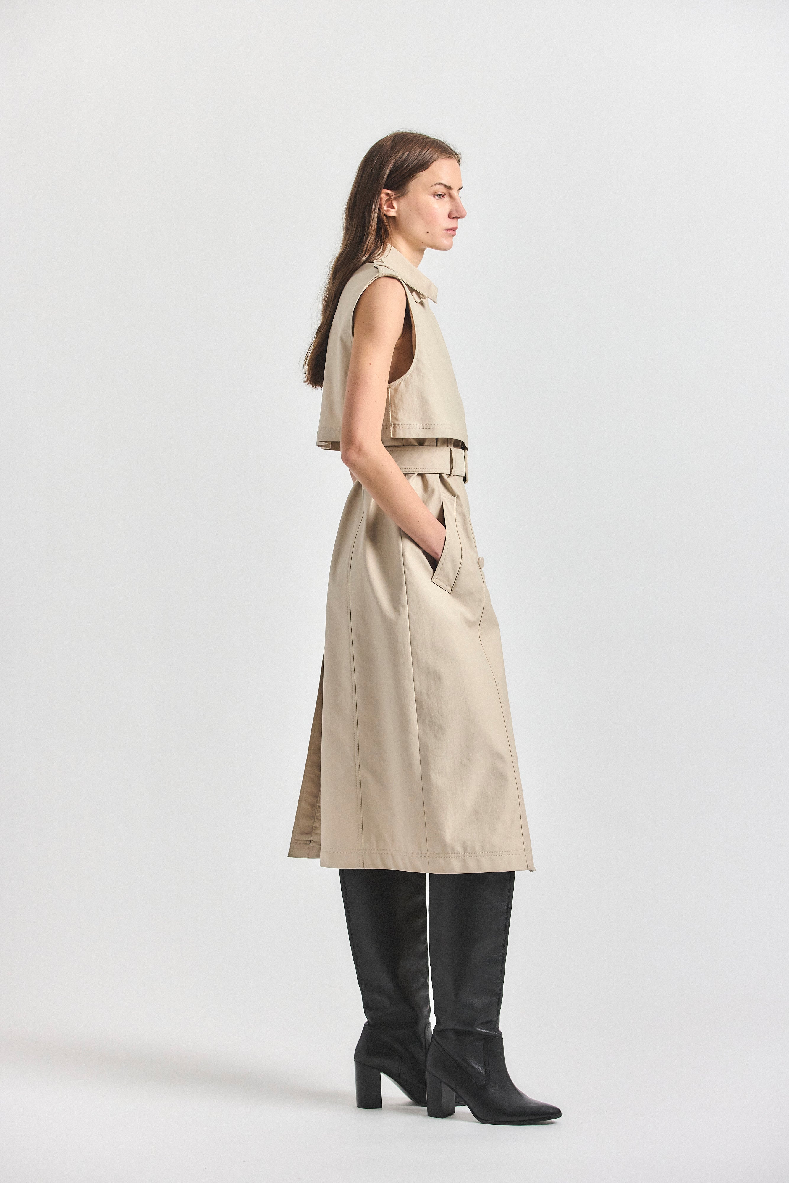 Reign Sleeveless Trench Dress, alternate official angle