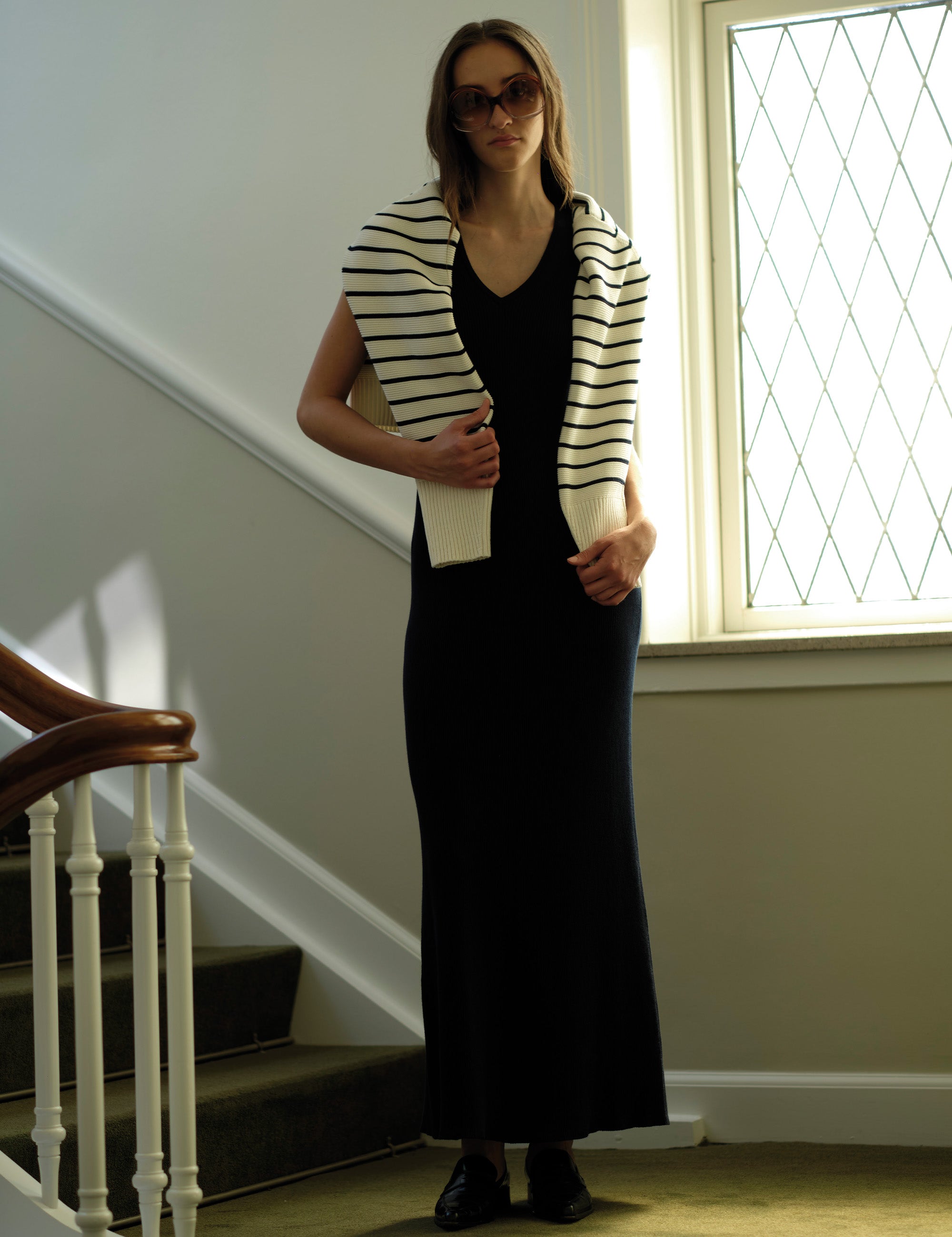 Taliana Rib Gown, front studio view