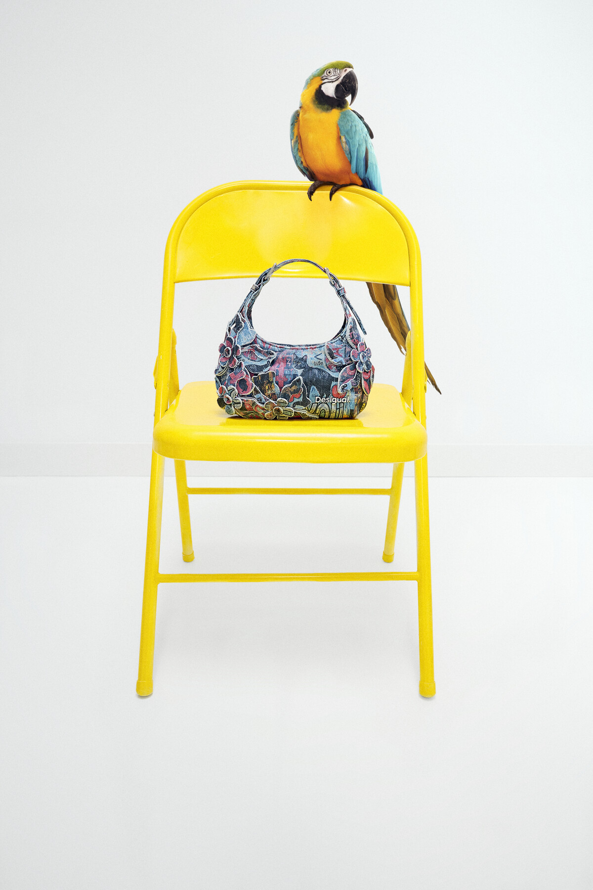 Small Printed Bag with Appliqués