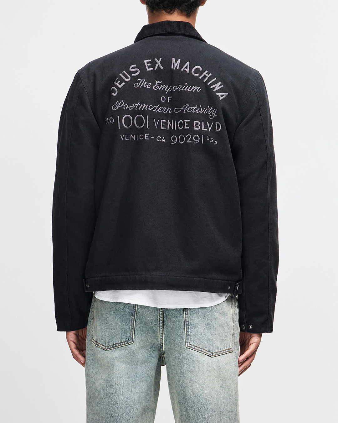 Back view with embroidered address