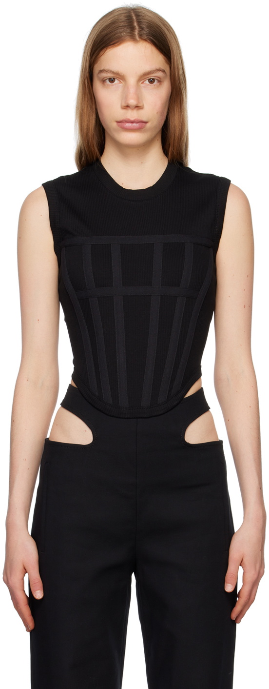 front detail of ribbed boning