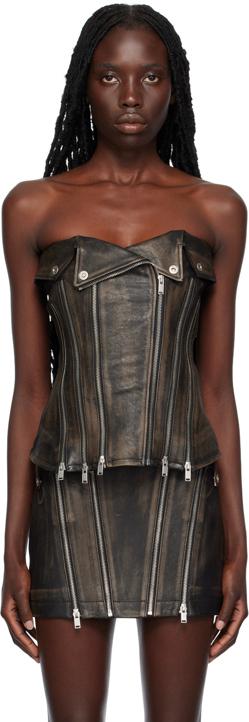 Zip Leather Tank Top