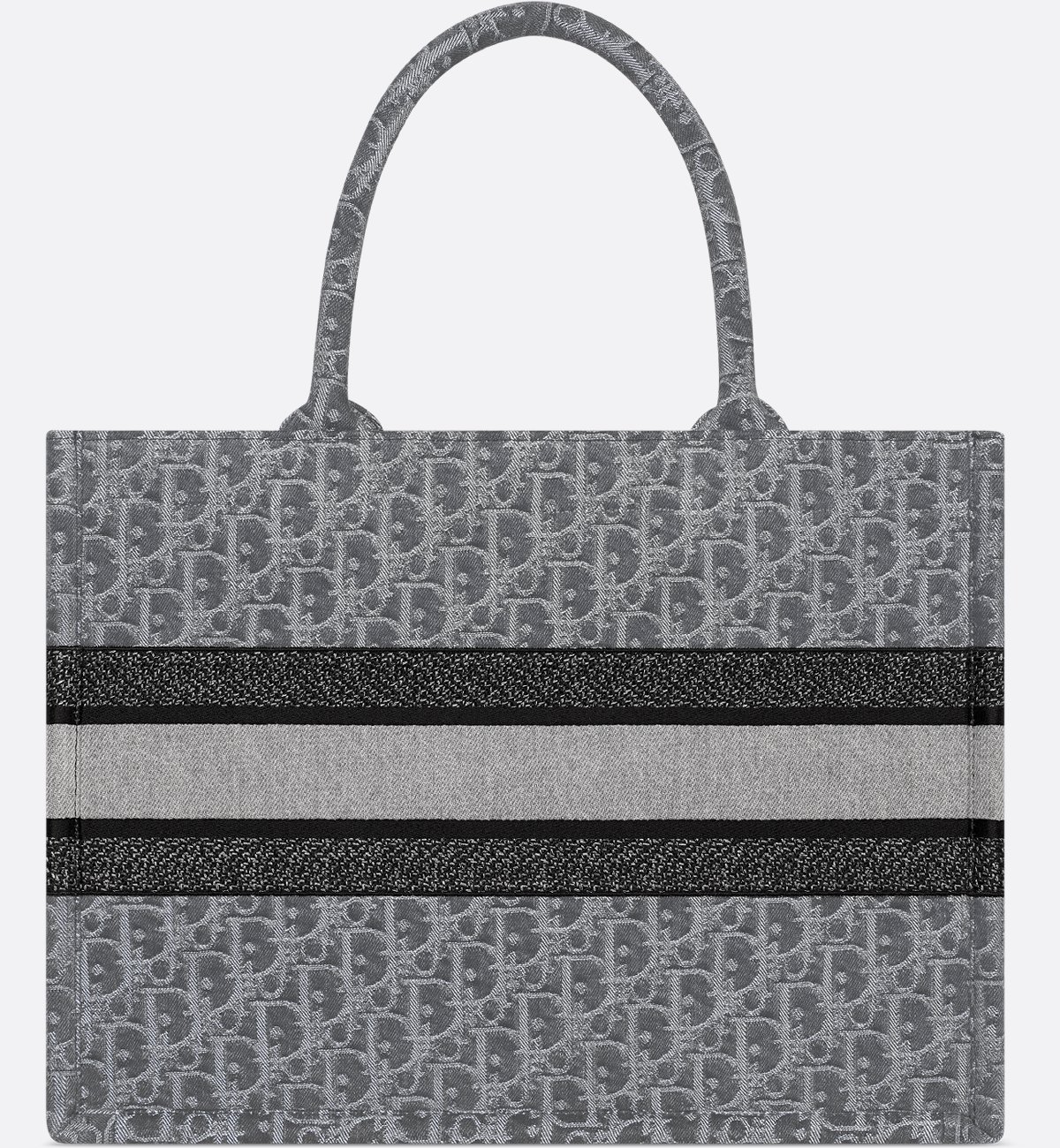 Grey denim Dior Oblique embroidery, front view