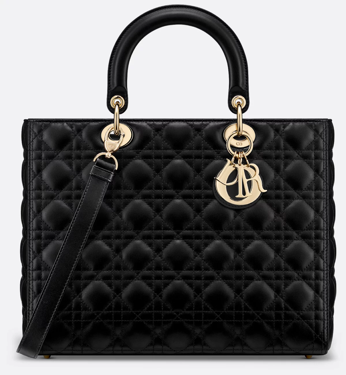 Large in black lambskin — the everyday top-handle proportion