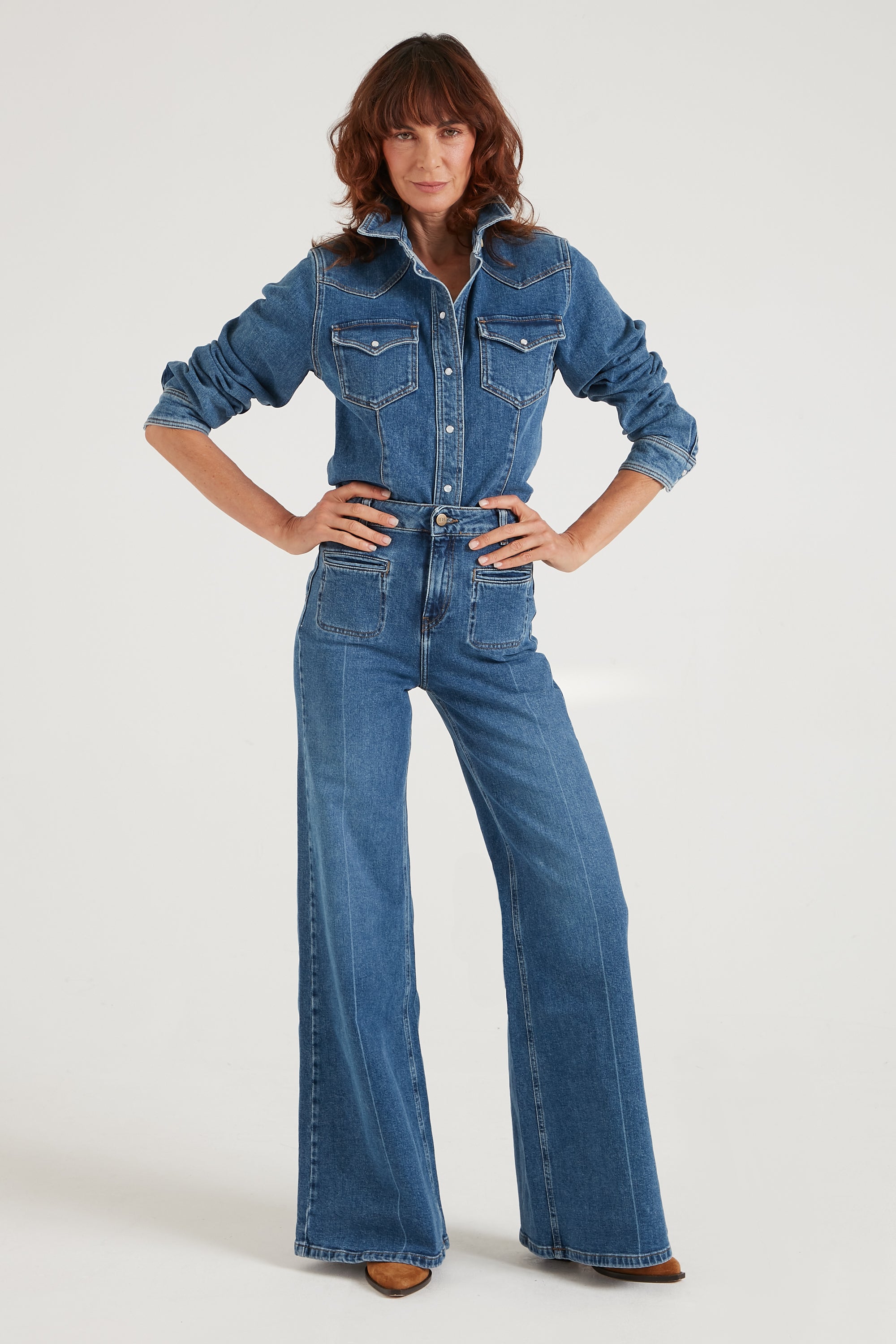 Joan The High Waisted Patch Pocket 70's Flare