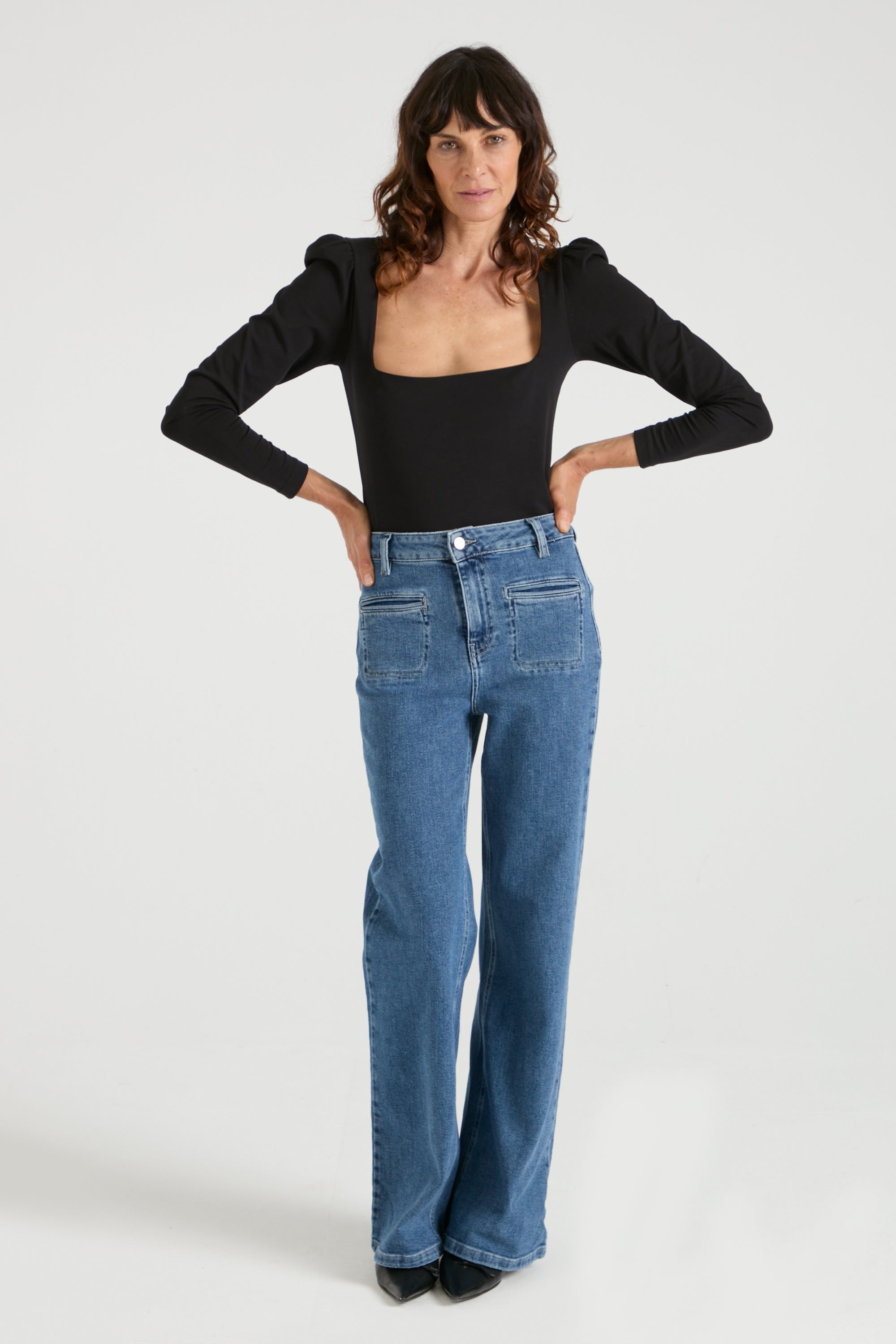 Kate The High Top Patch Pocket Relaxed Wide Leg