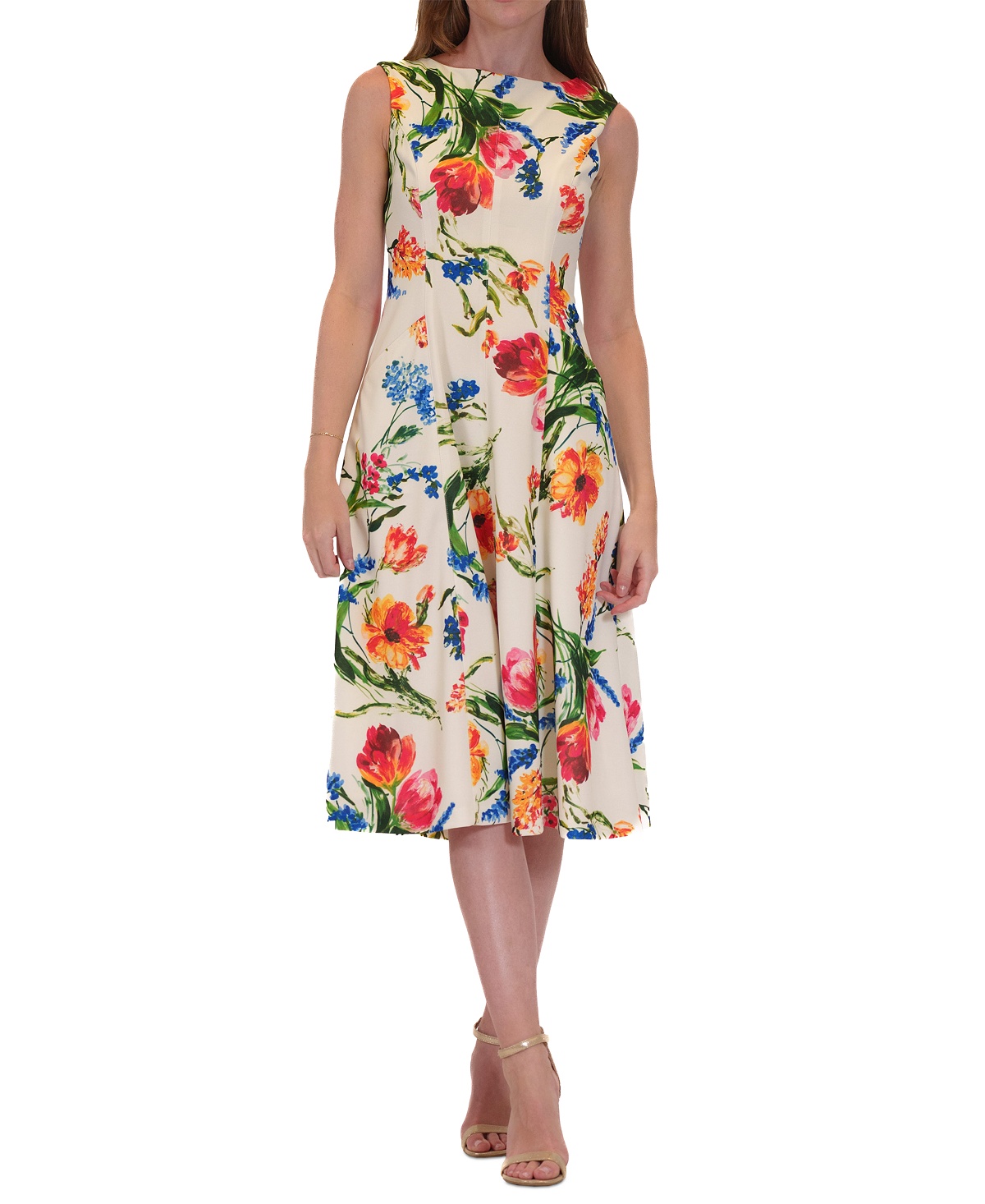 Floral-Print Midi Dress