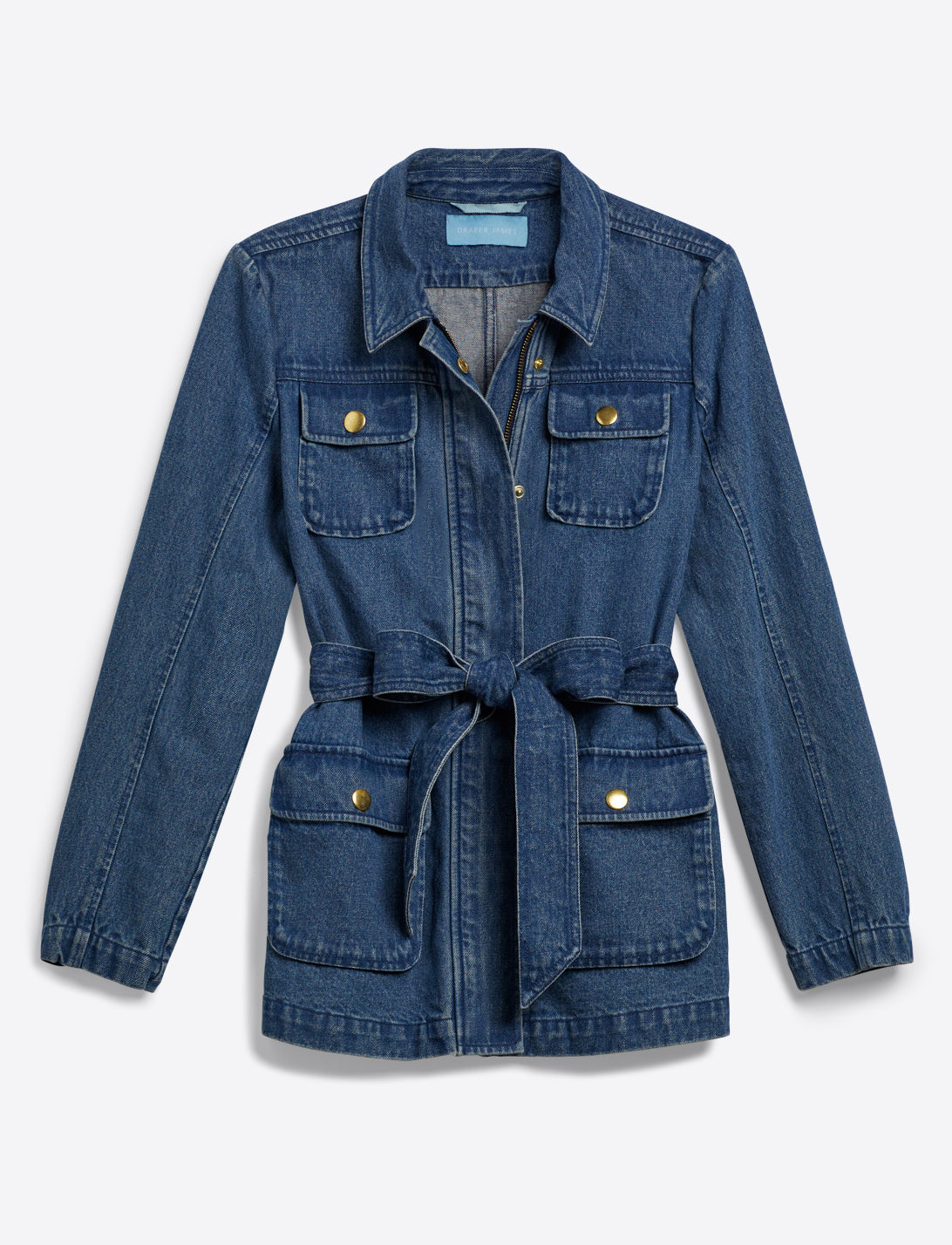 layflat view of pockets and zipper