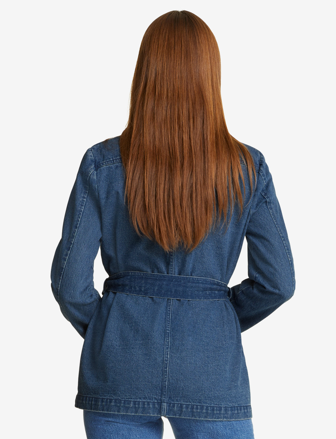 back view of the belted silhouette