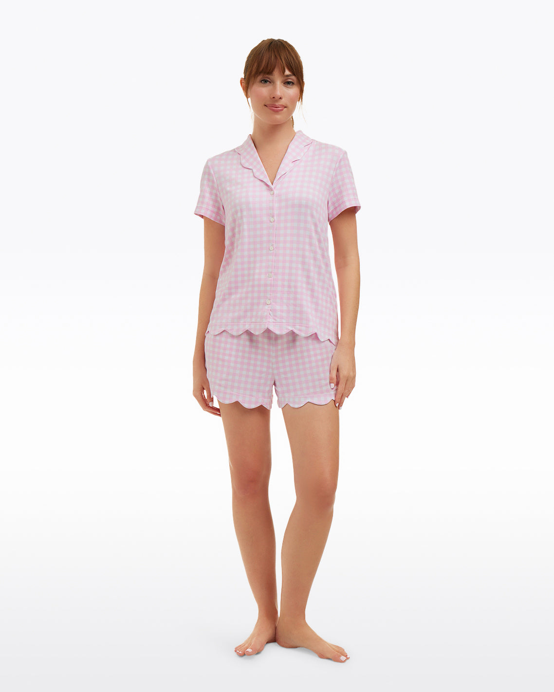 full front view with scalloped hem