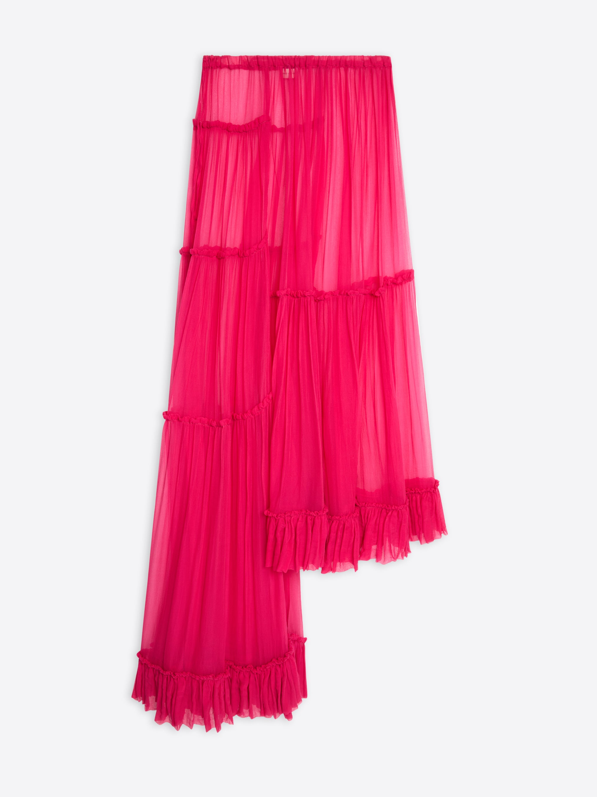 Ruffled silk skirt