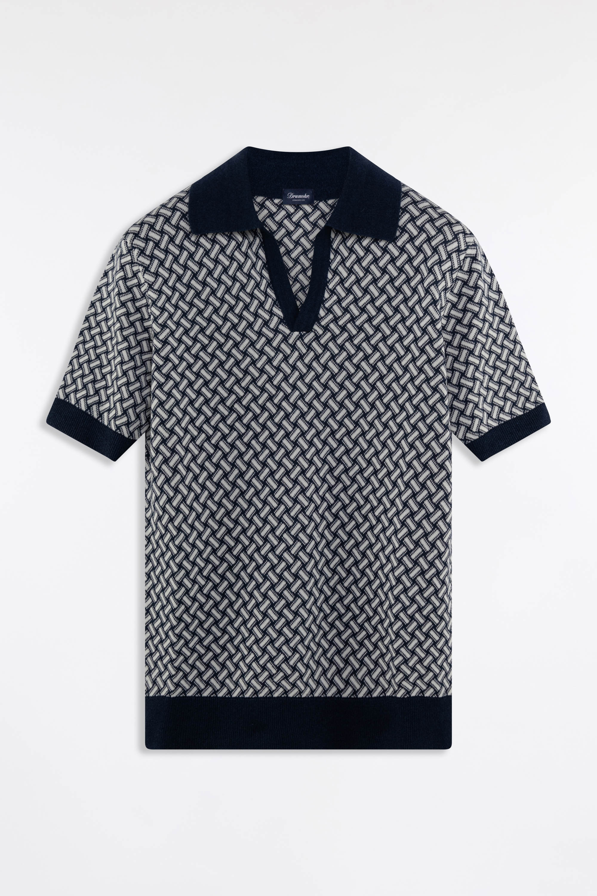 Cotton and Linen Razor Blade Polo